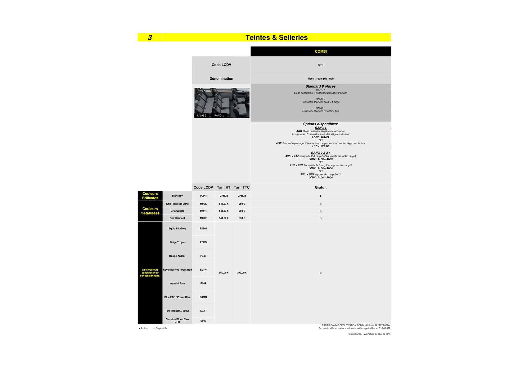 Catalogue Opel Vivaro-e Combi, page 00004