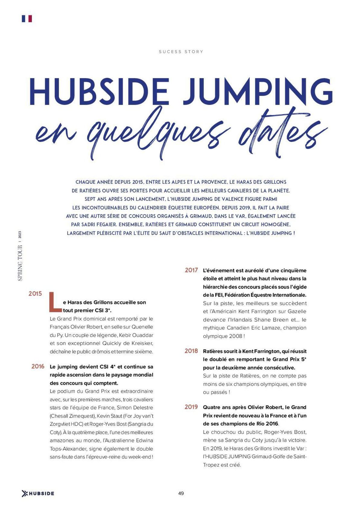 Catalogue Magazine HUBSIDE jumping Grimaud Spring Tour 2023, page 00049