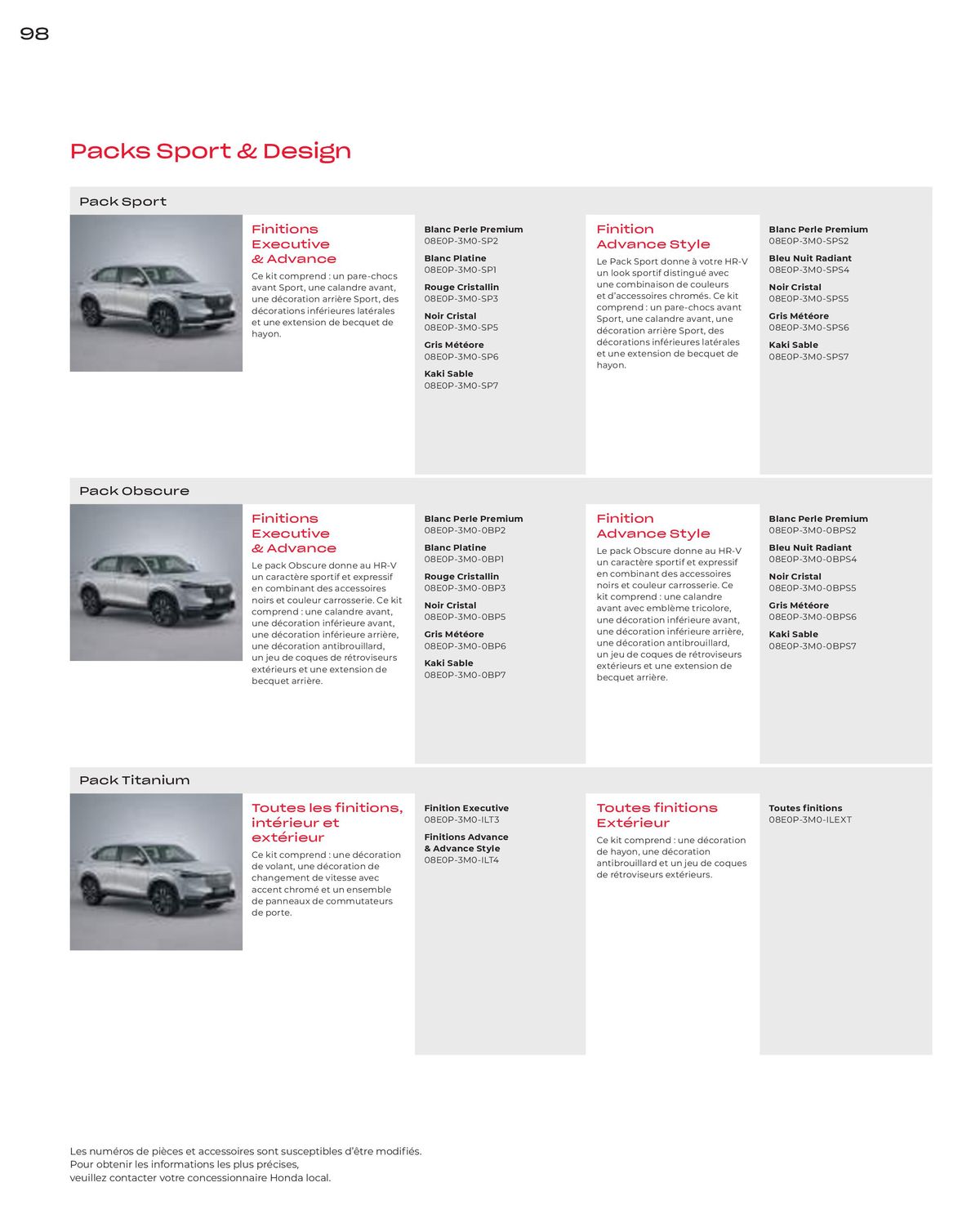 Catalogue Honda HR-V, page 00100
