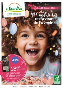 Promos de Magasins Bio à Toulouse | Catalogue Octobre 2023 sur L'Eau Vive | 02/10/2023 - 31/10/2023