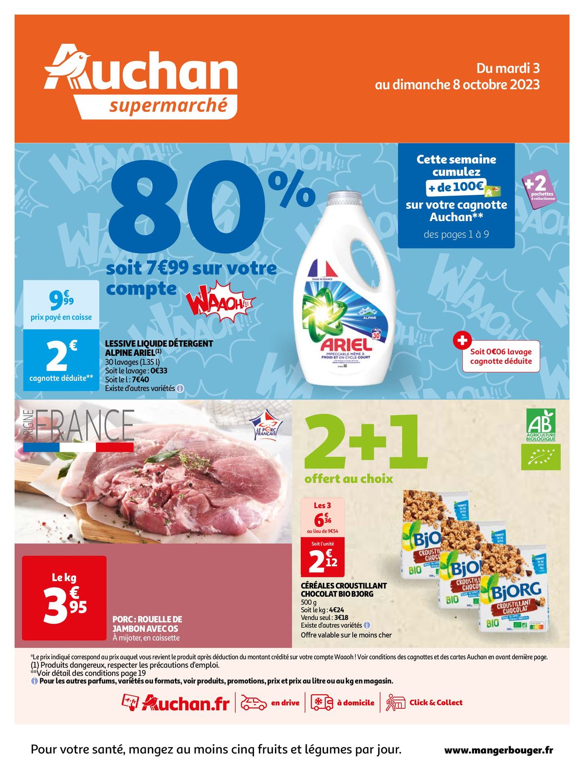 Catalogue Cette semaine cumulez des euros sur votre cagnotte Auchan !, page 00001