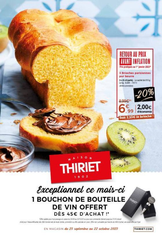 Catalogue Maison Thiriet à Nice | Retour au prix avant inflation | 25/09/2023 - 22/10/2023