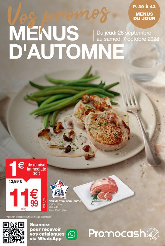 Catalogue Promocash à Paris | Menus d'Automne | 25/09/2023 - 07/10/2023