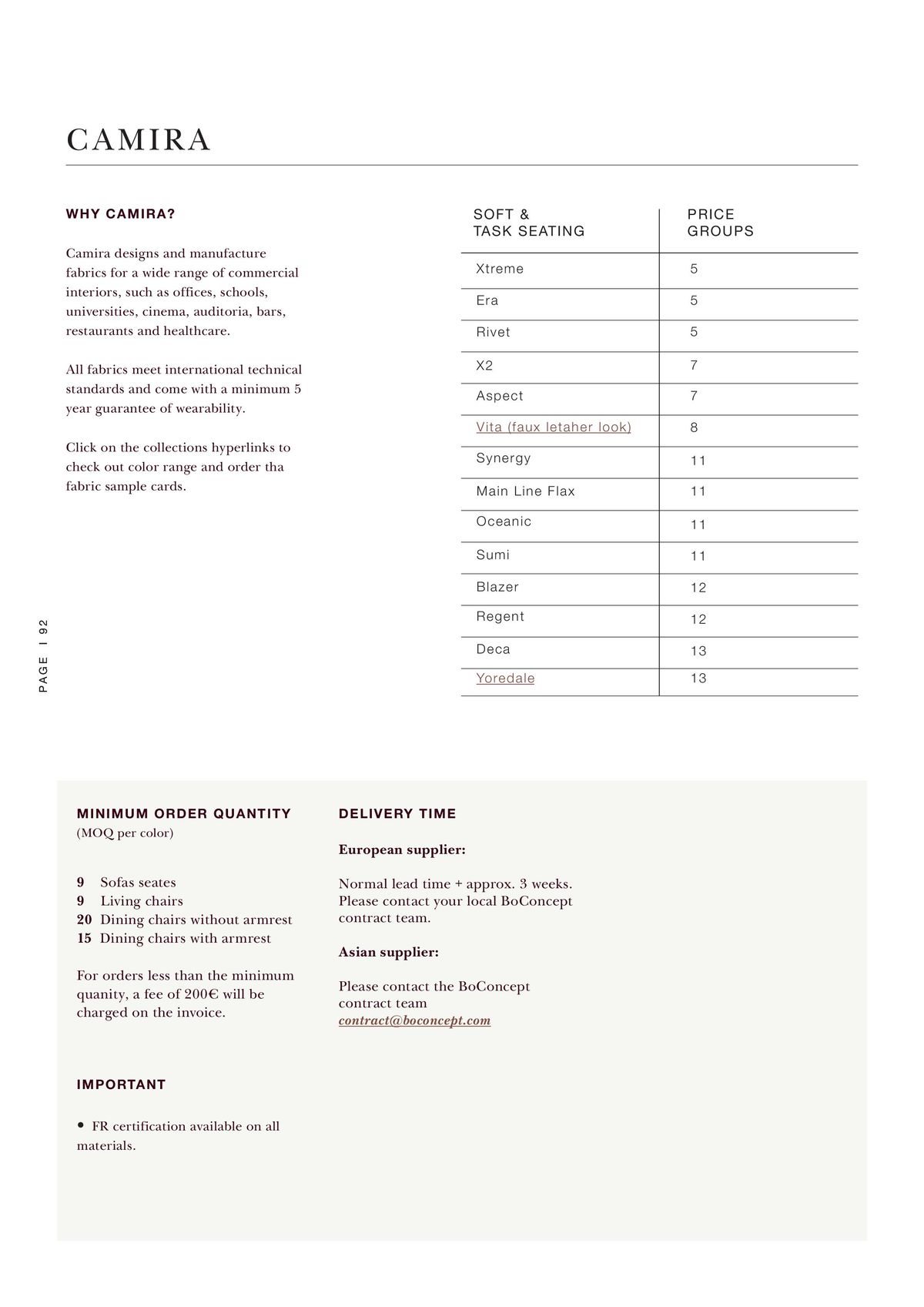 Catalogue Explore our contract materials guide, page 00092