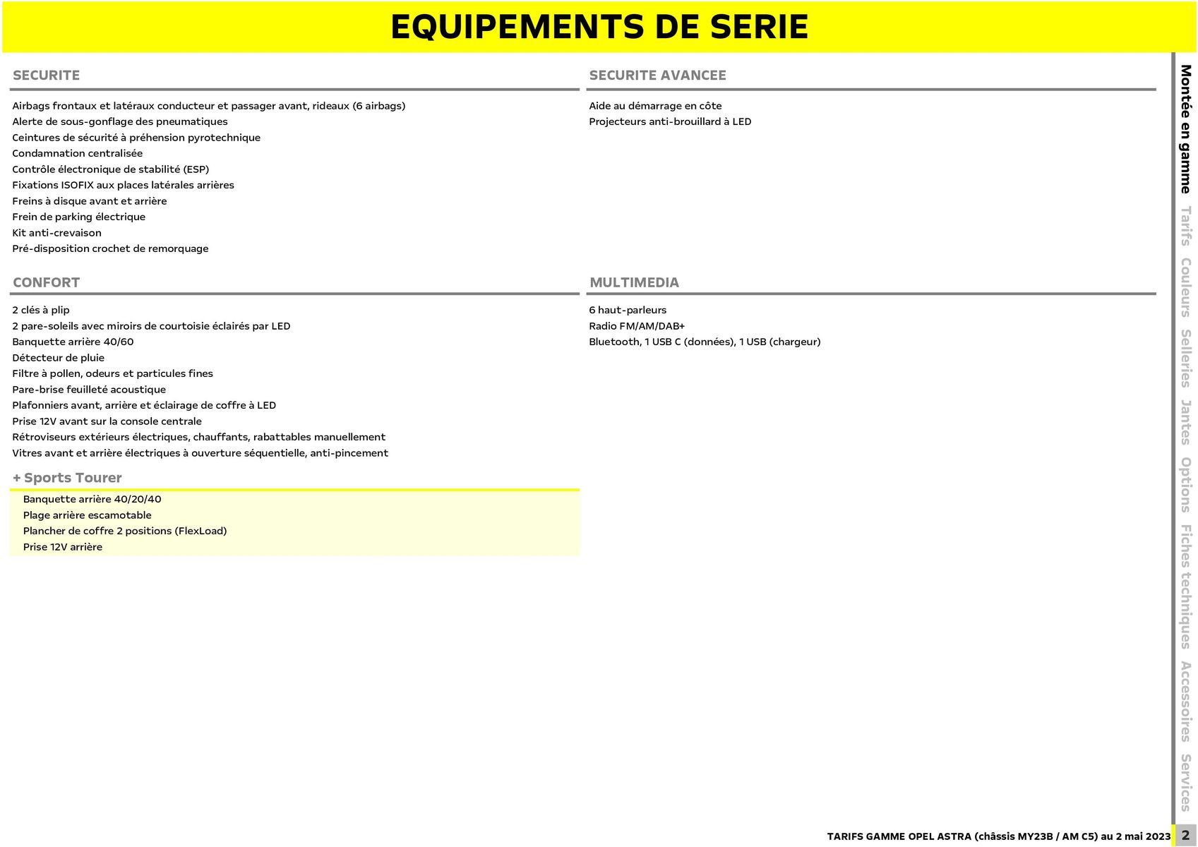 Catalogue Opel Nouvelle Astra, page 00003