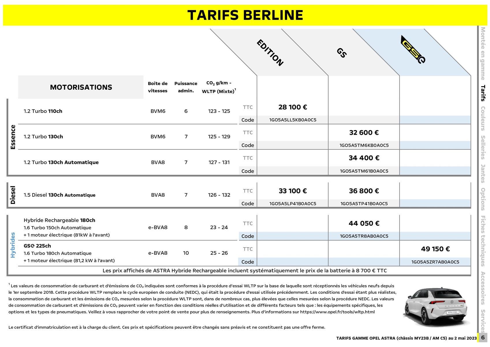 Catalogue Opel Nouvelle Astra, page 00007