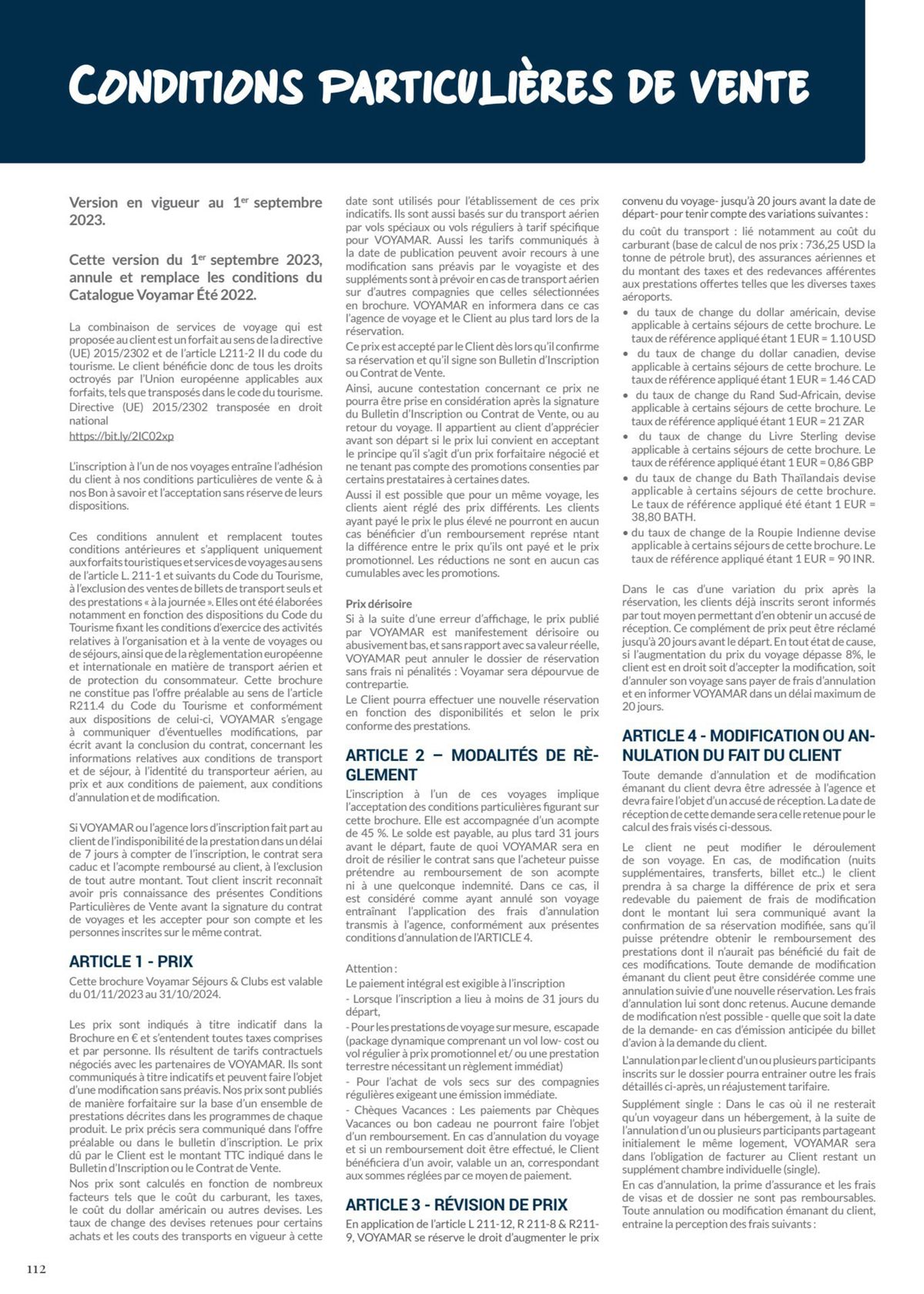 Catalogue Toutes destinations Séjours & Circuits 2024, page 00112