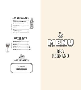 Promos de Restaurants à Paris | Big Fernand Menu  sur Big Fernand | 28/09/2023 - 31/12/2023