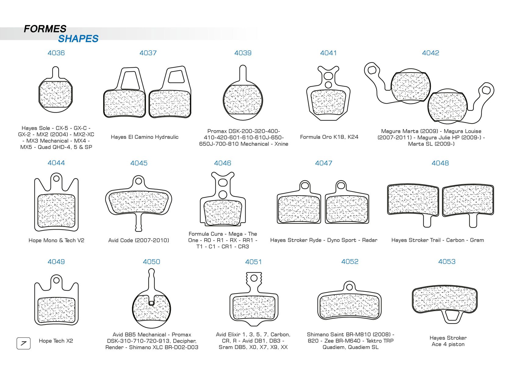 Catalogue CL BRAKES Plaquettes de frein vélo 2023, page 00008