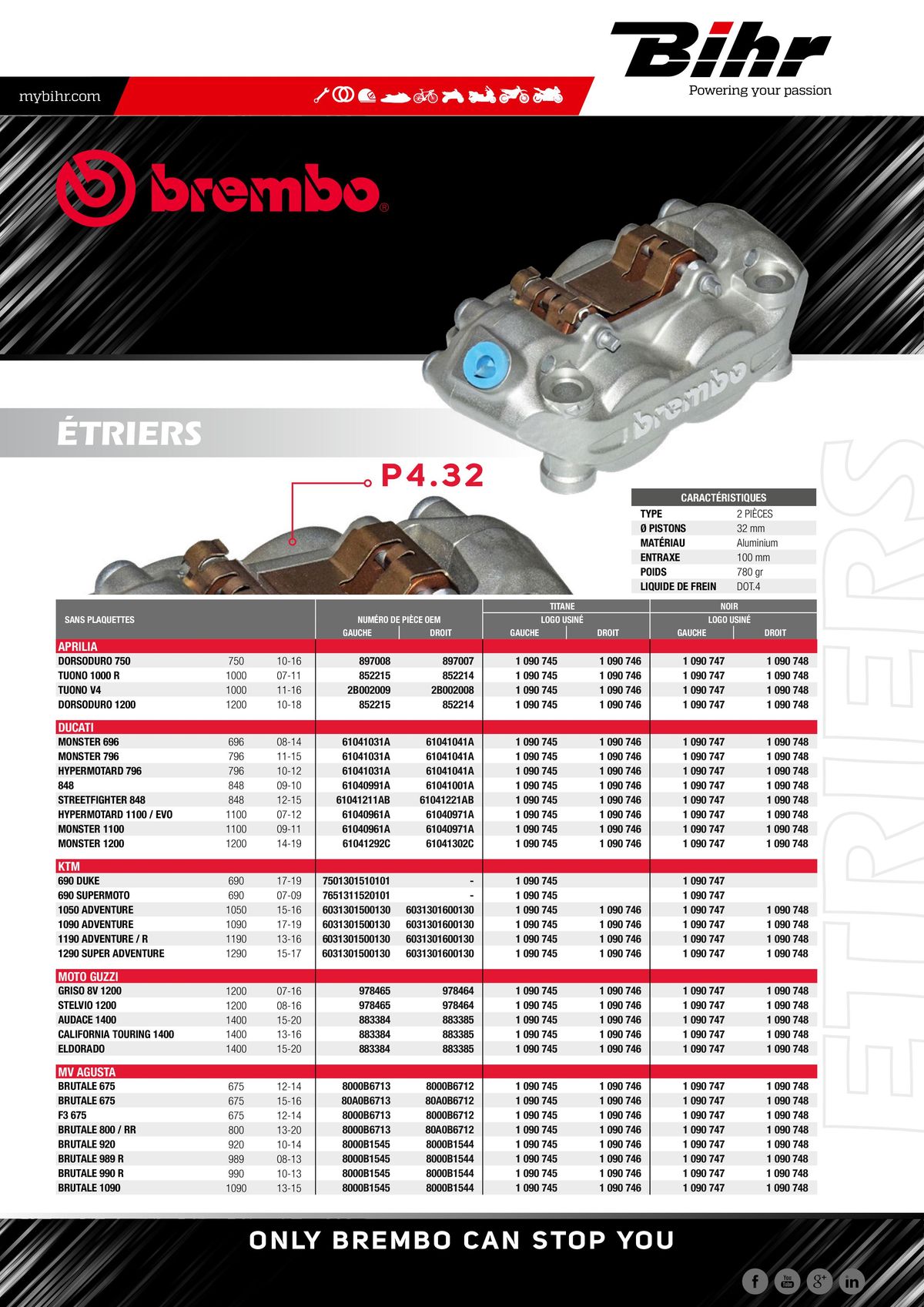 Catalogue BREMBO Gamme Origine, page 00005