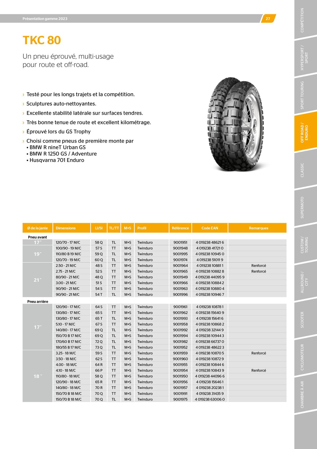 Catalogue CONTINENTAL : Barème de facturation 2023, page 00027