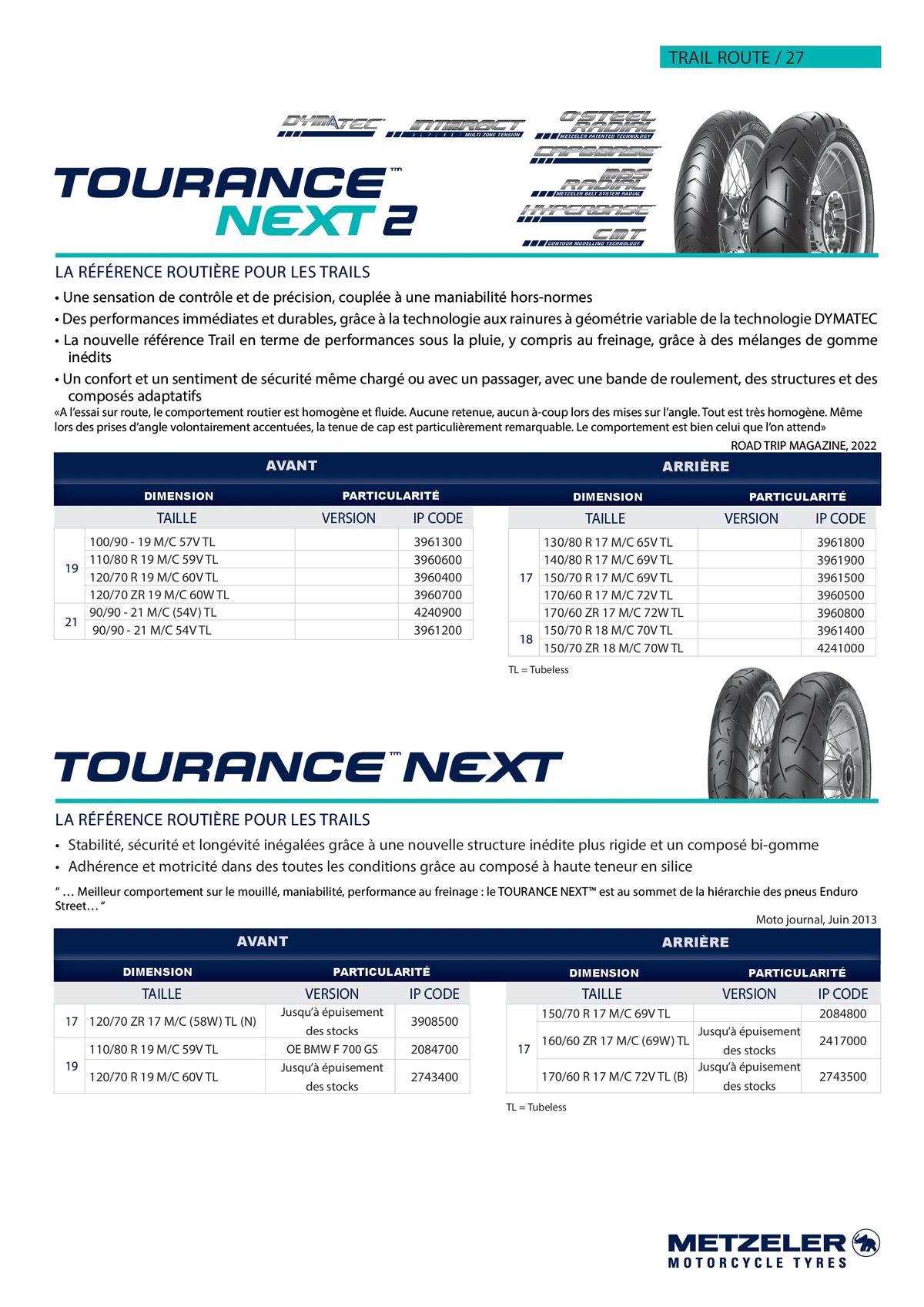 Catalogue METZELER Technical Data Book 2023, page 00027