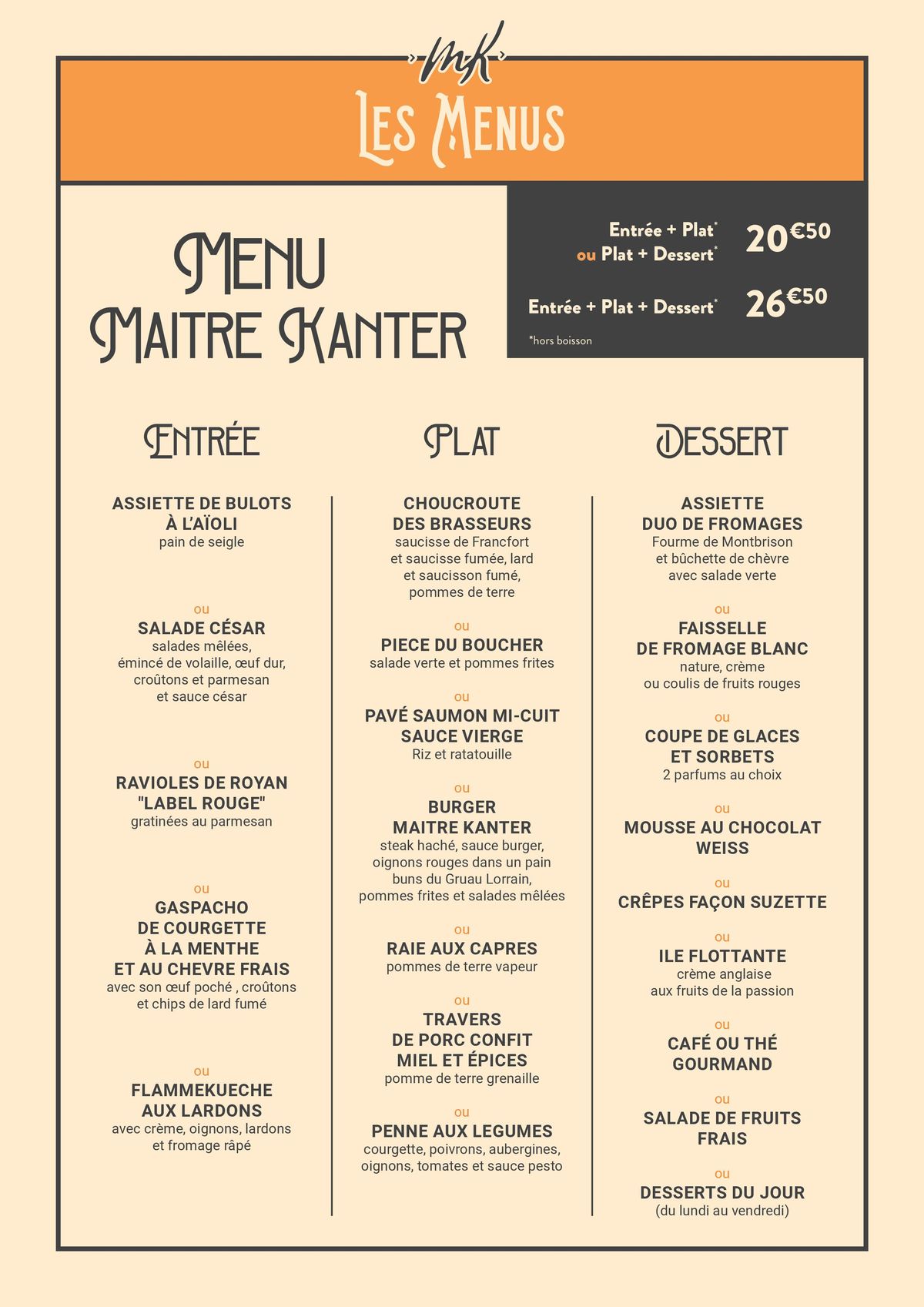 Catalogue Menu La Taverne de Maître Kanter, page 00006
