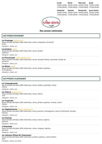 Catalogue Le Kiosque A Pizza | Menu Le Kiosque A Pizza | 04/10/2023 - 31/12/2023