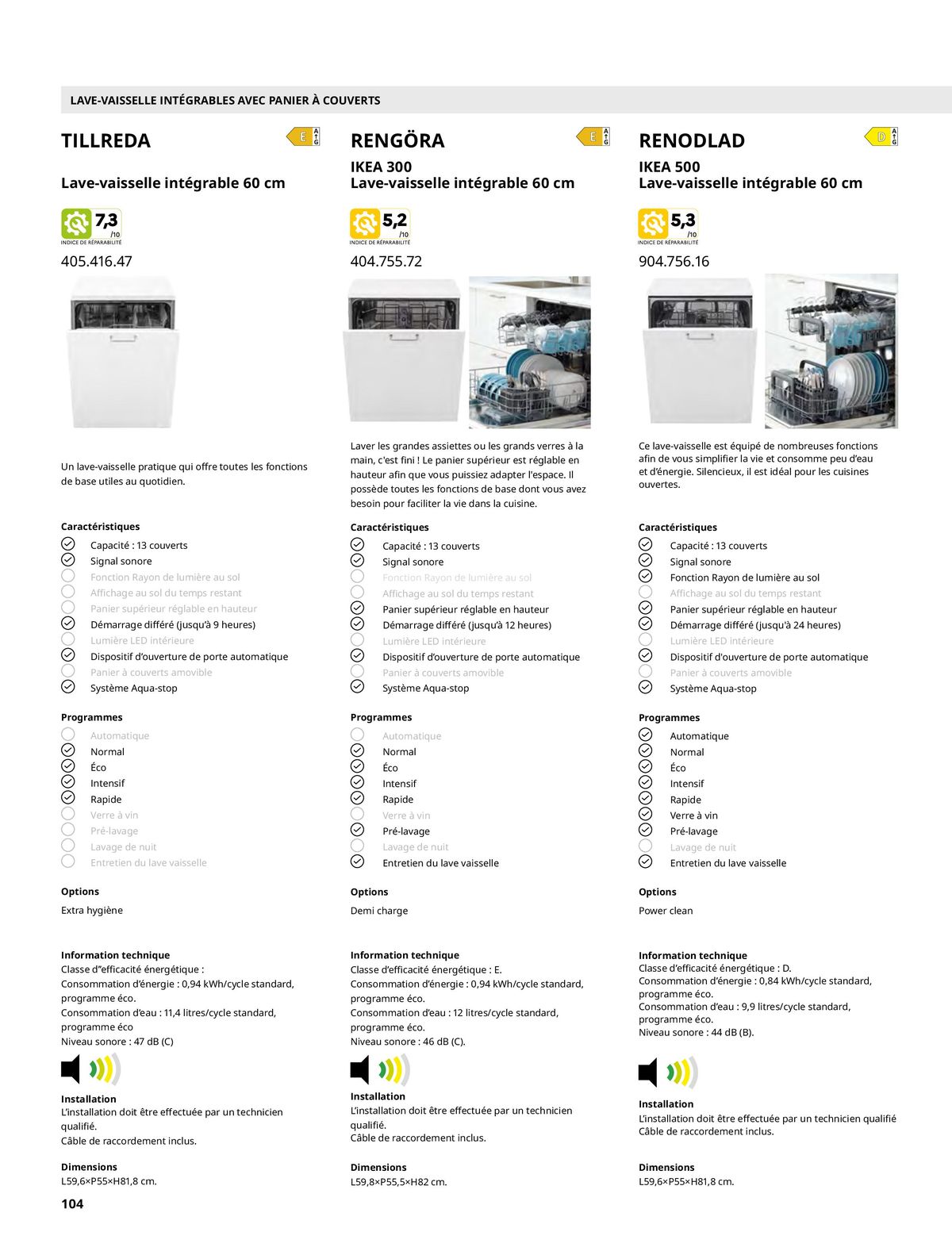 Catalogue IKEA ÉLECTROMÉNAGER, page 00104