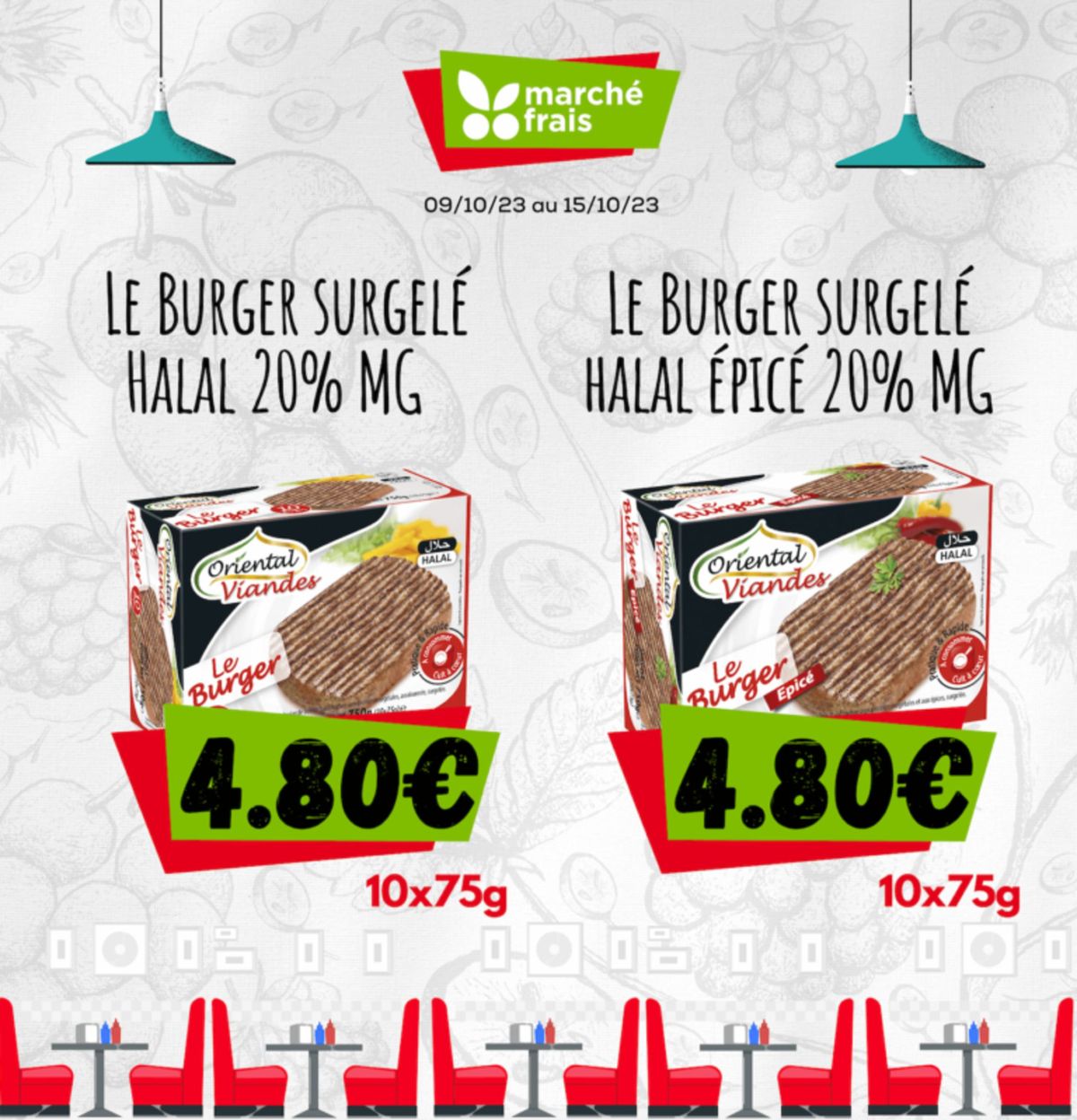 Catalogue Le burger surgelé halal oignon 20% mg, page 00003