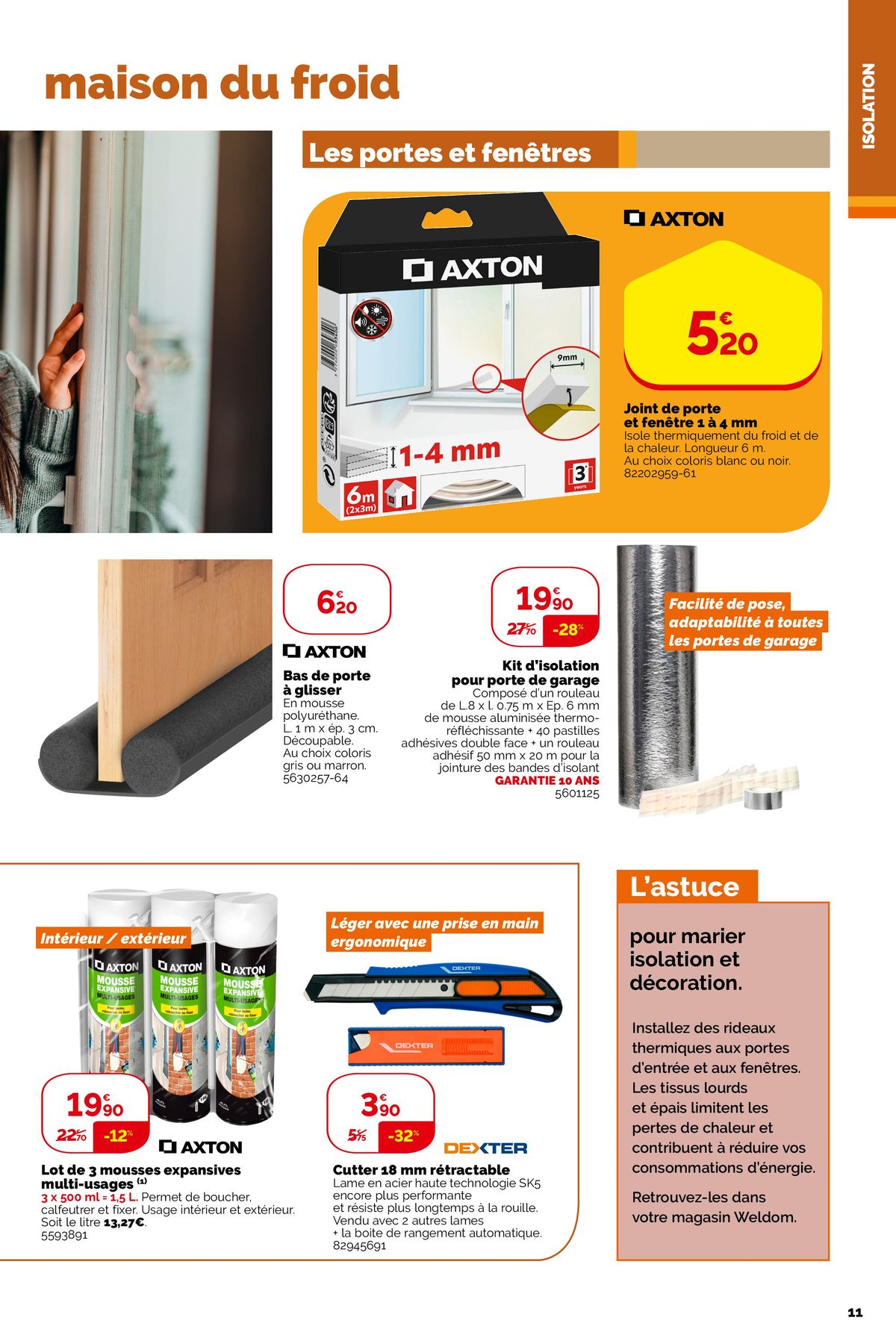 Catalogue Weldom - optimiser votre intérieur, votre confort, votre budget, page 00011