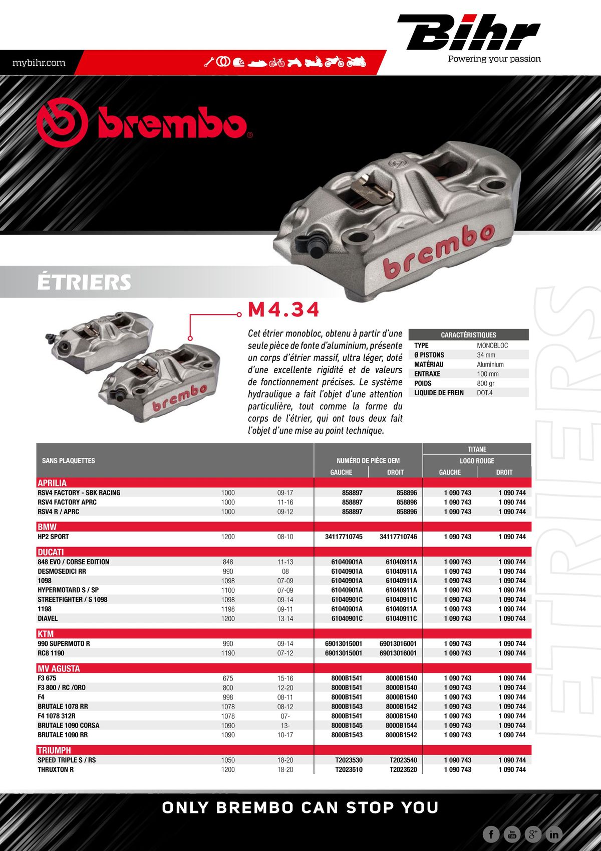 Catalogue BREMBO Gamme Origine, page 00003