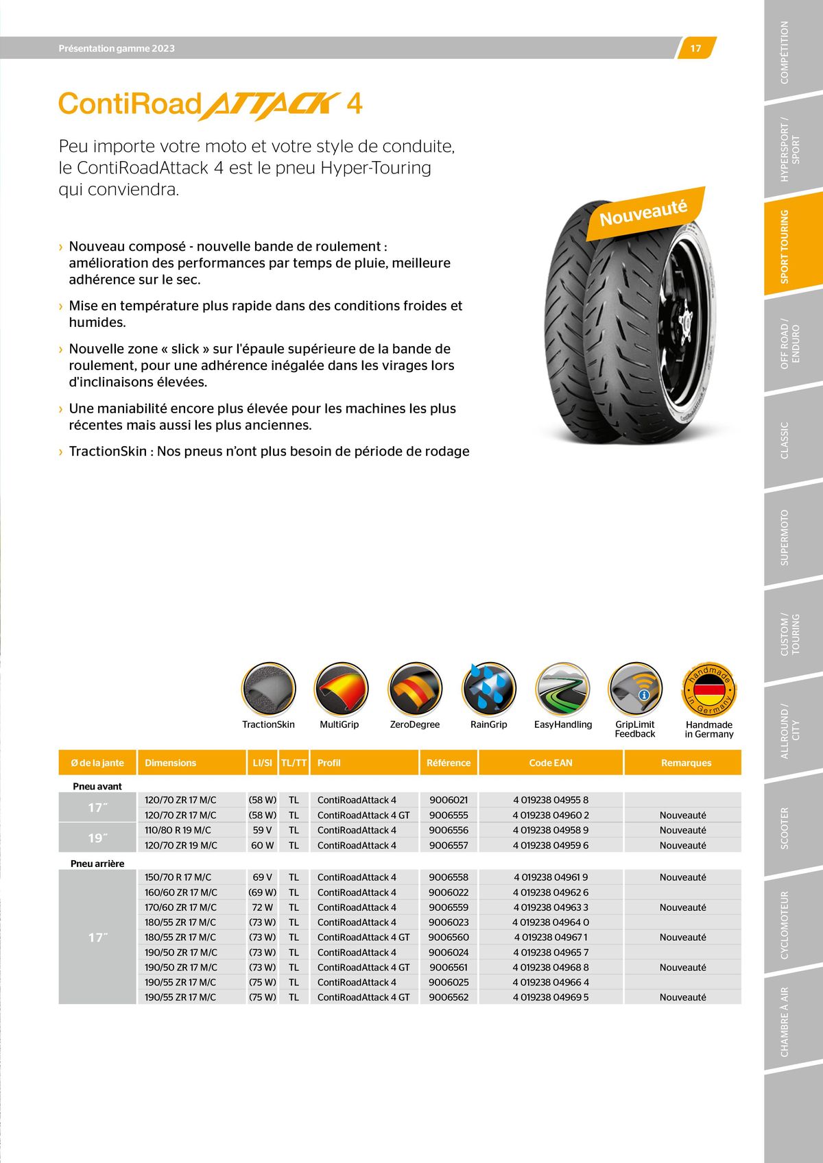 Catalogue CONTINENTAL : Barème de facturation 2023, page 00017