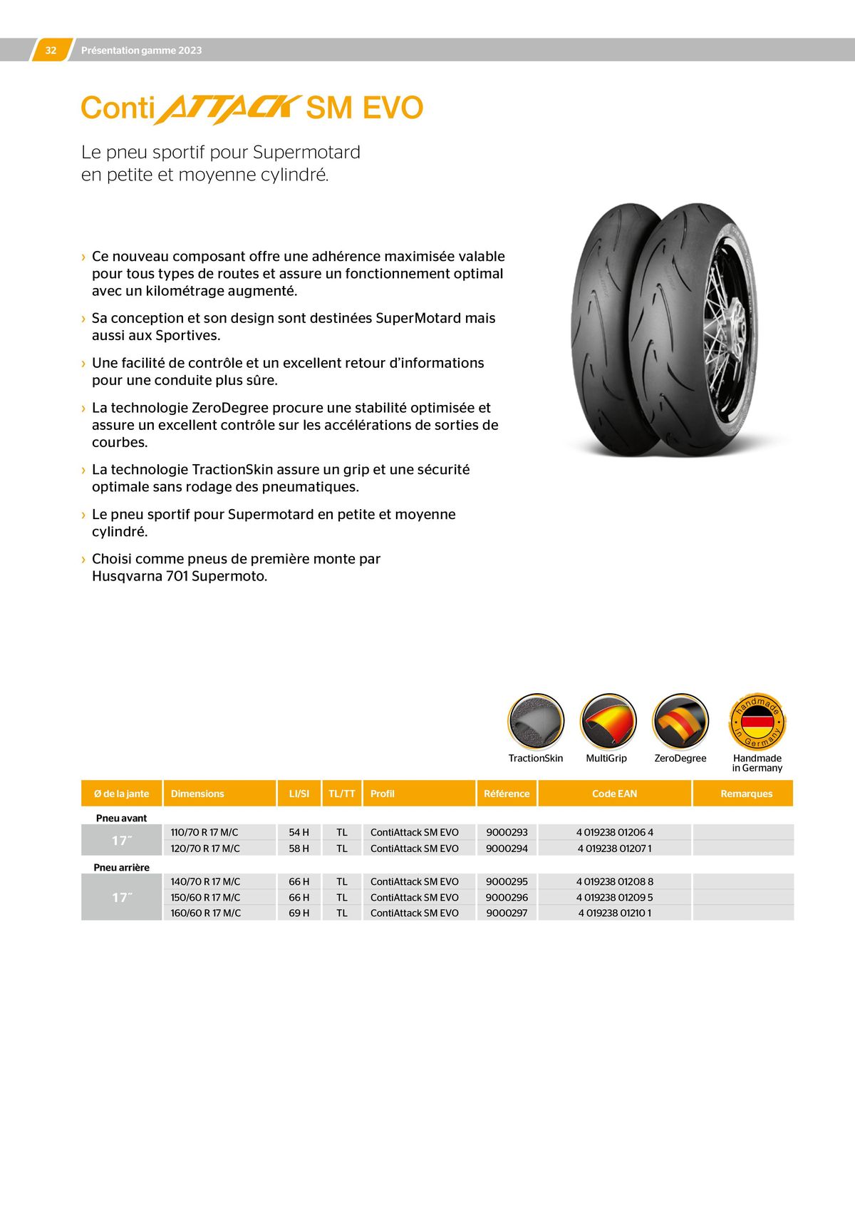 Catalogue CONTINENTAL : Barème de facturation 2023, page 00032