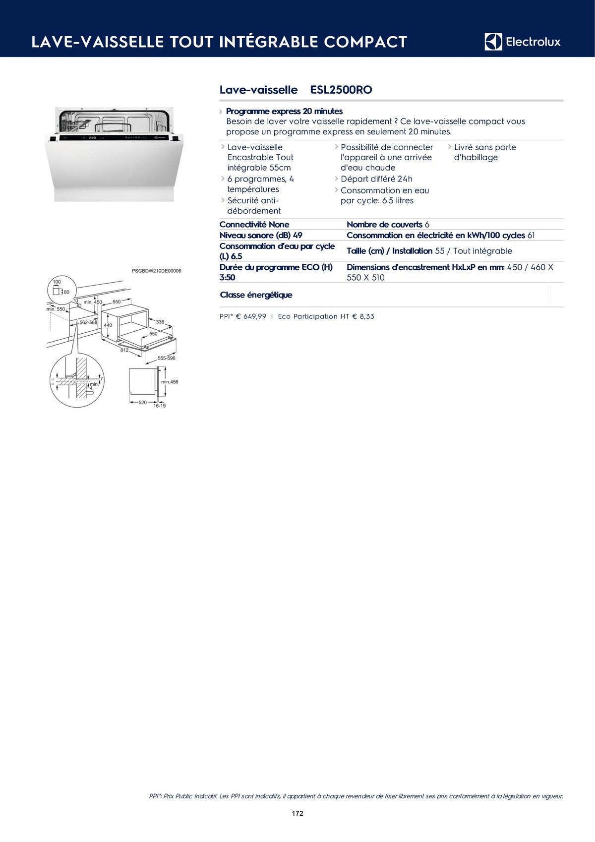 Catalogue Catalogue Electrolux Gamme Cuisinistes 2023, page 00189