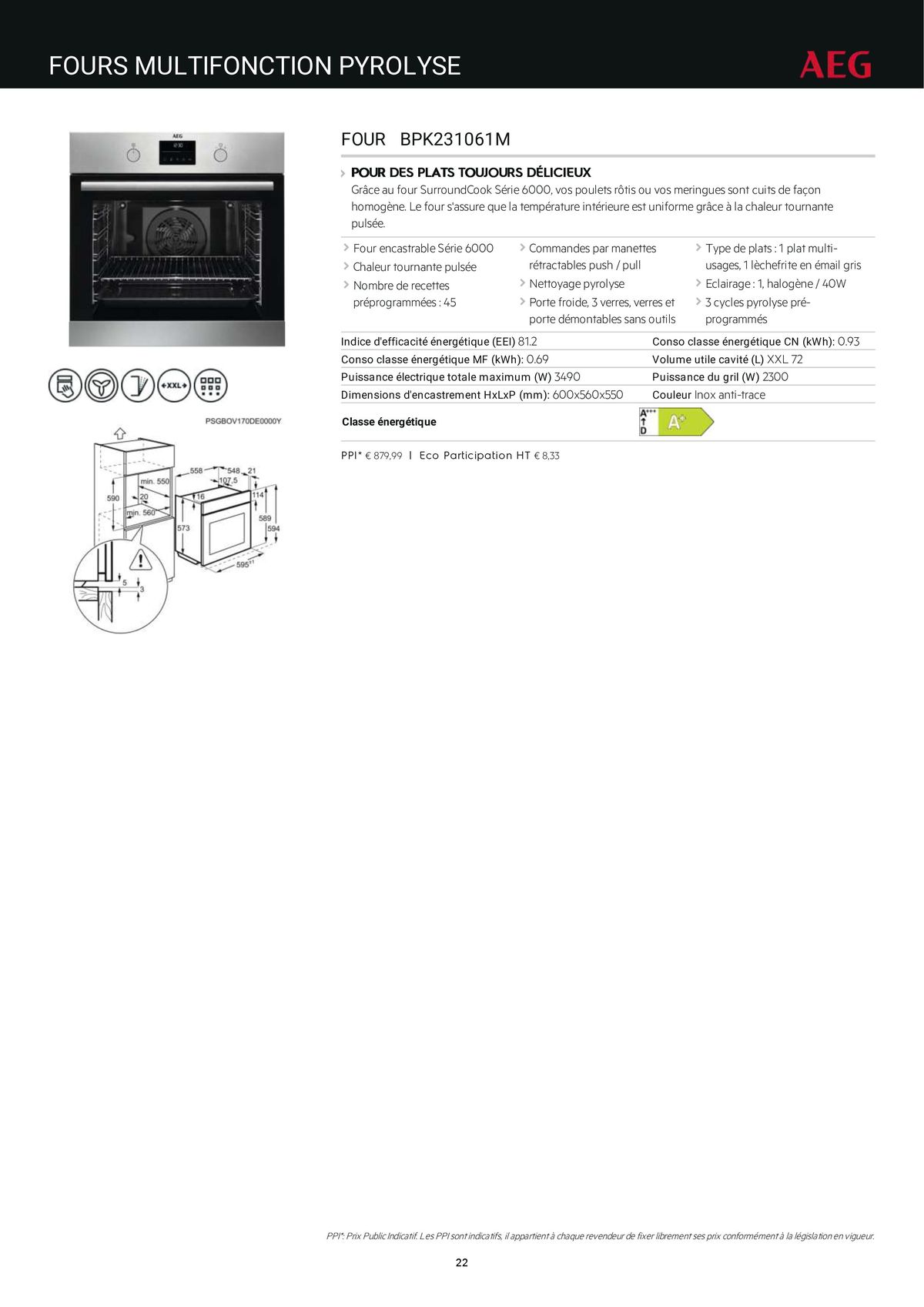 Catalogue Catalogue AEG Gamme Cuisinistes 2023, page 00033