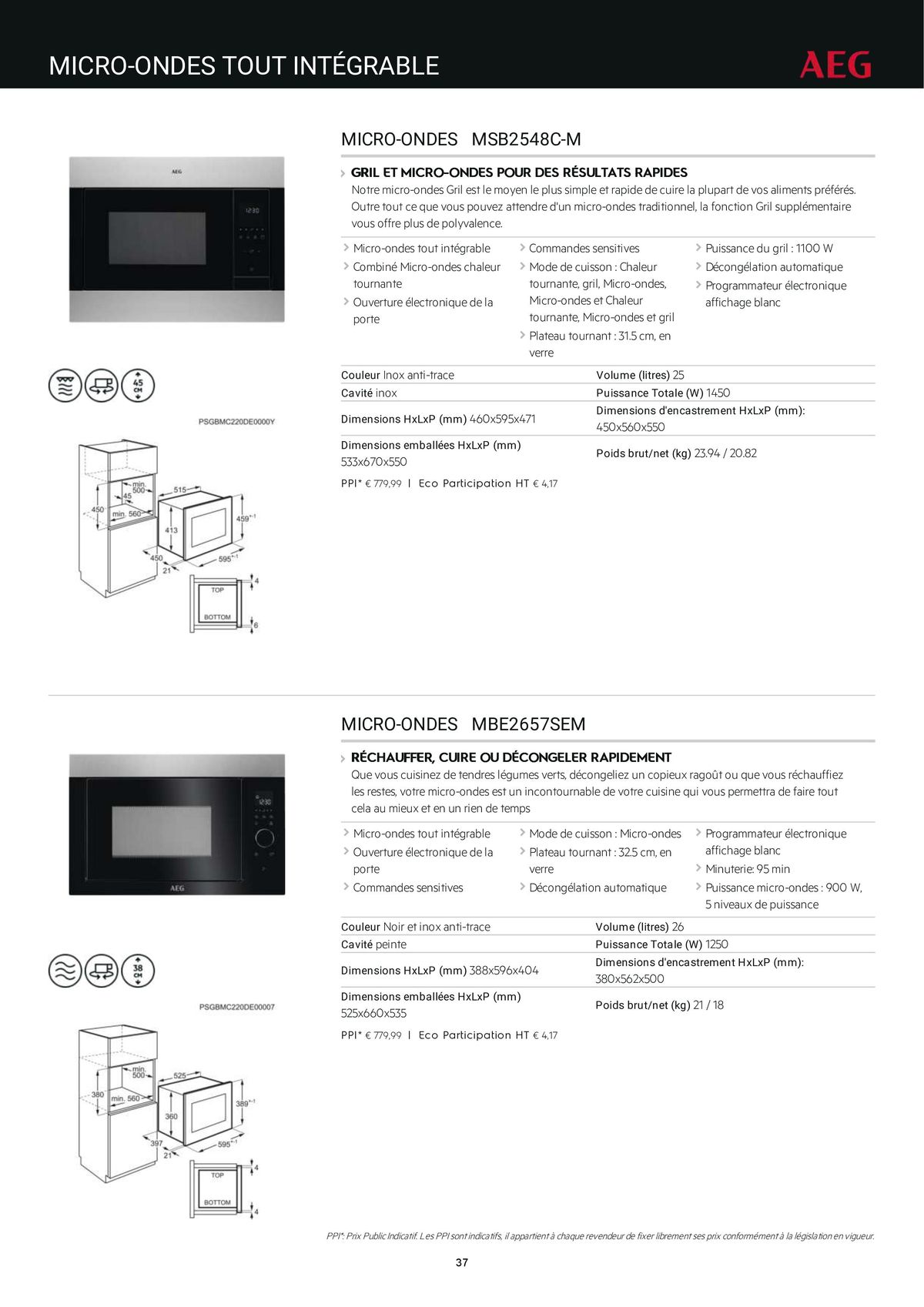 Catalogue Catalogue AEG Gamme Cuisinistes 2023, page 00048