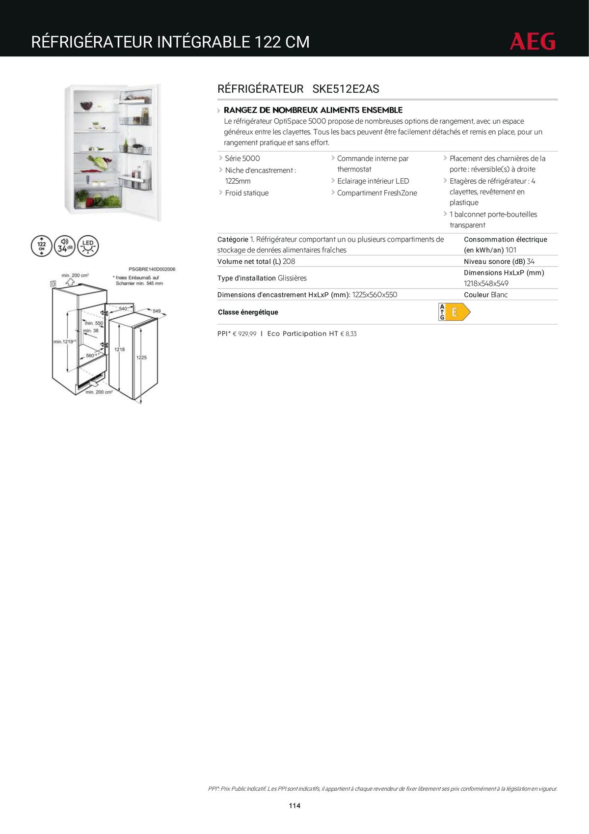 Catalogue Catalogue AEG Gamme Cuisinistes 2023, page 00129