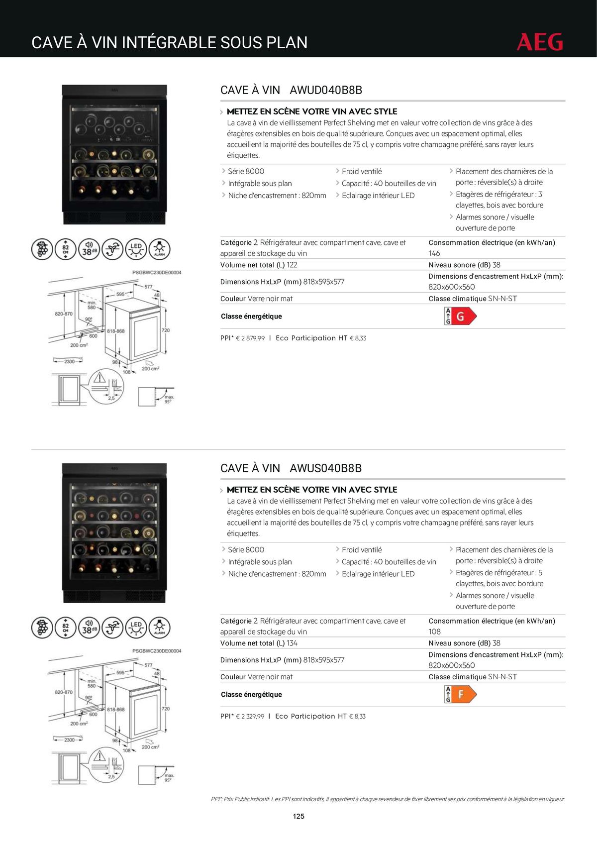 Catalogue Catalogue AEG Gamme Cuisinistes 2023, page 00140