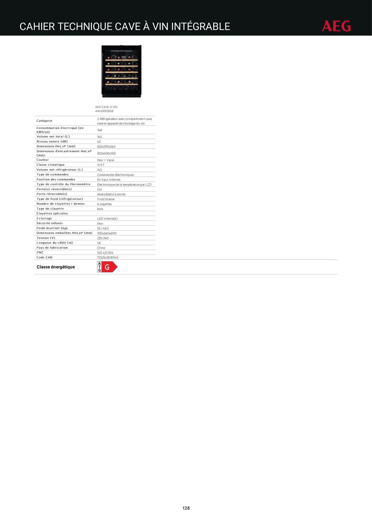 Catalogue Catalogue AEG Gamme Cuisinistes 2023, page 00143