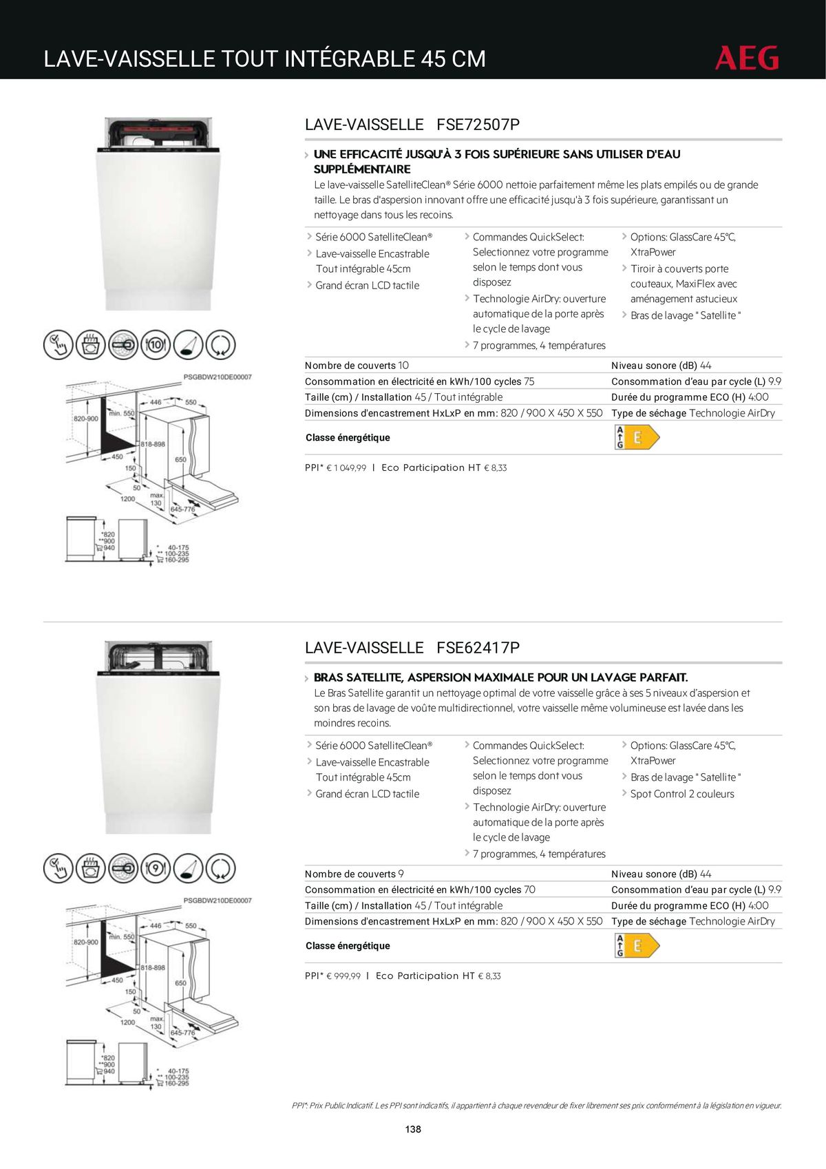 Catalogue Catalogue AEG Gamme Cuisinistes 2023, page 00155