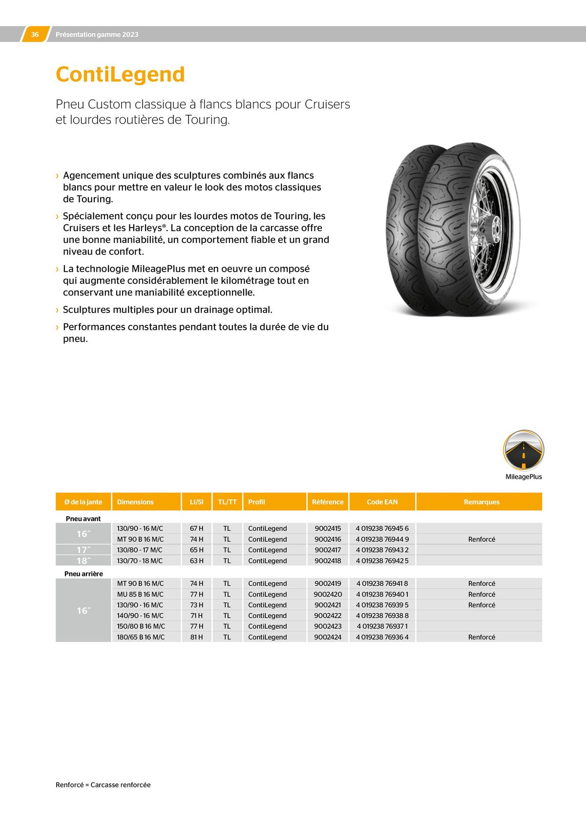 Catalogue CONTINENTAL : Barème de facturation 2023, page 00036