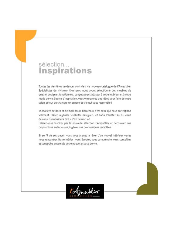 Catalogue L'Ameublier | Créateur d'émotions | 01/11/2023 - 31/07/2024