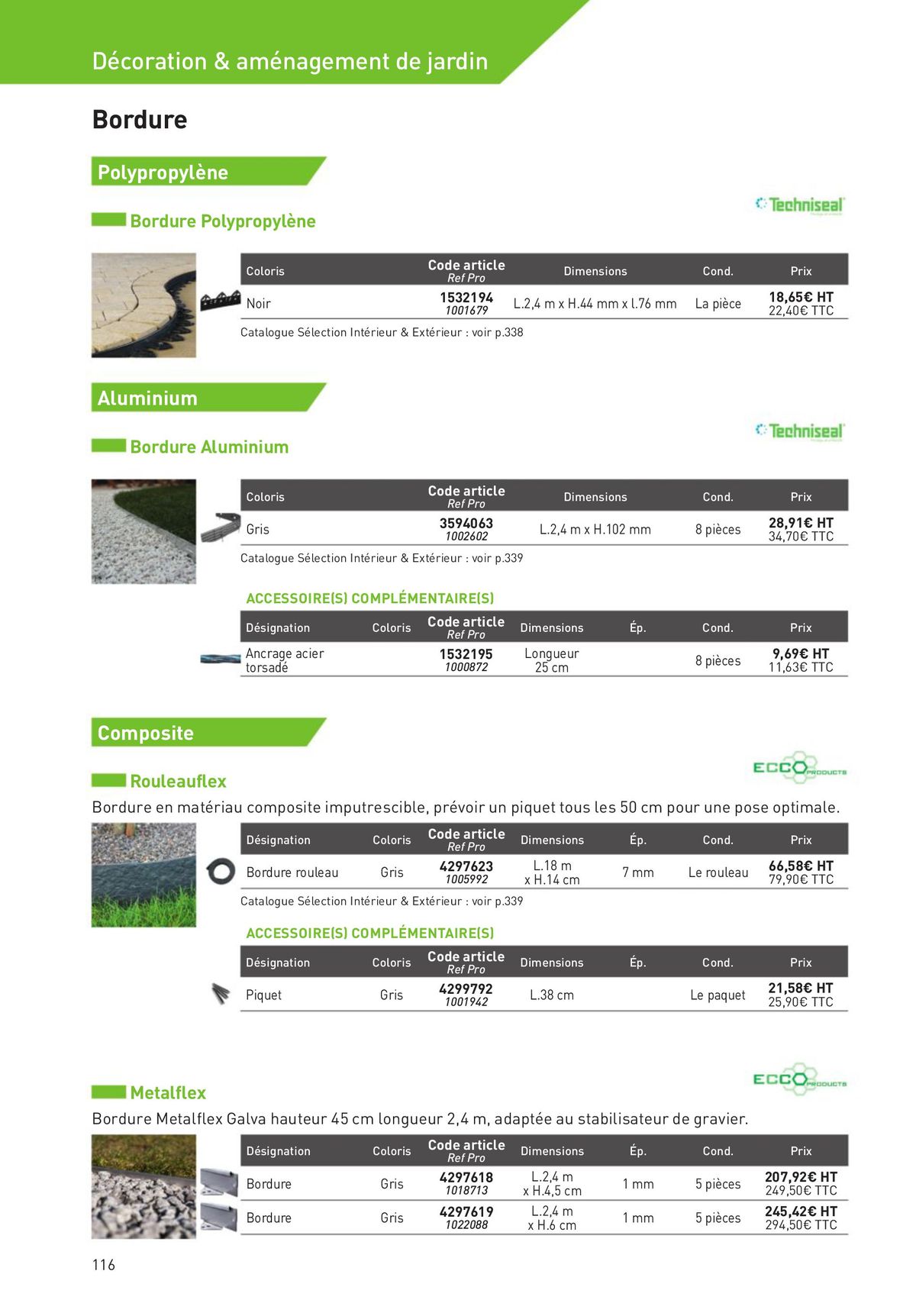 Catalogue Aménagement Extérieur pour les professionnels, page 00116