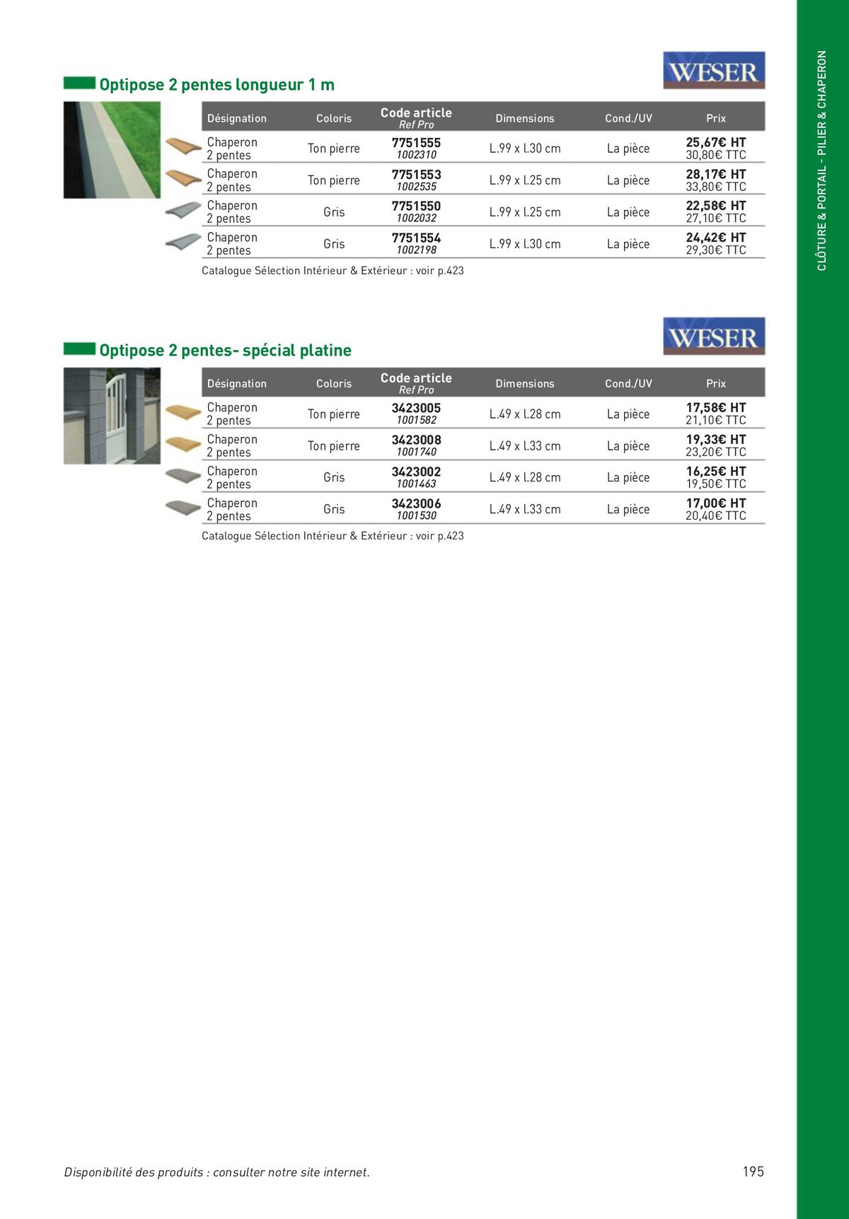 Catalogue Aménagement Extérieur pour les professionnels, page 00195