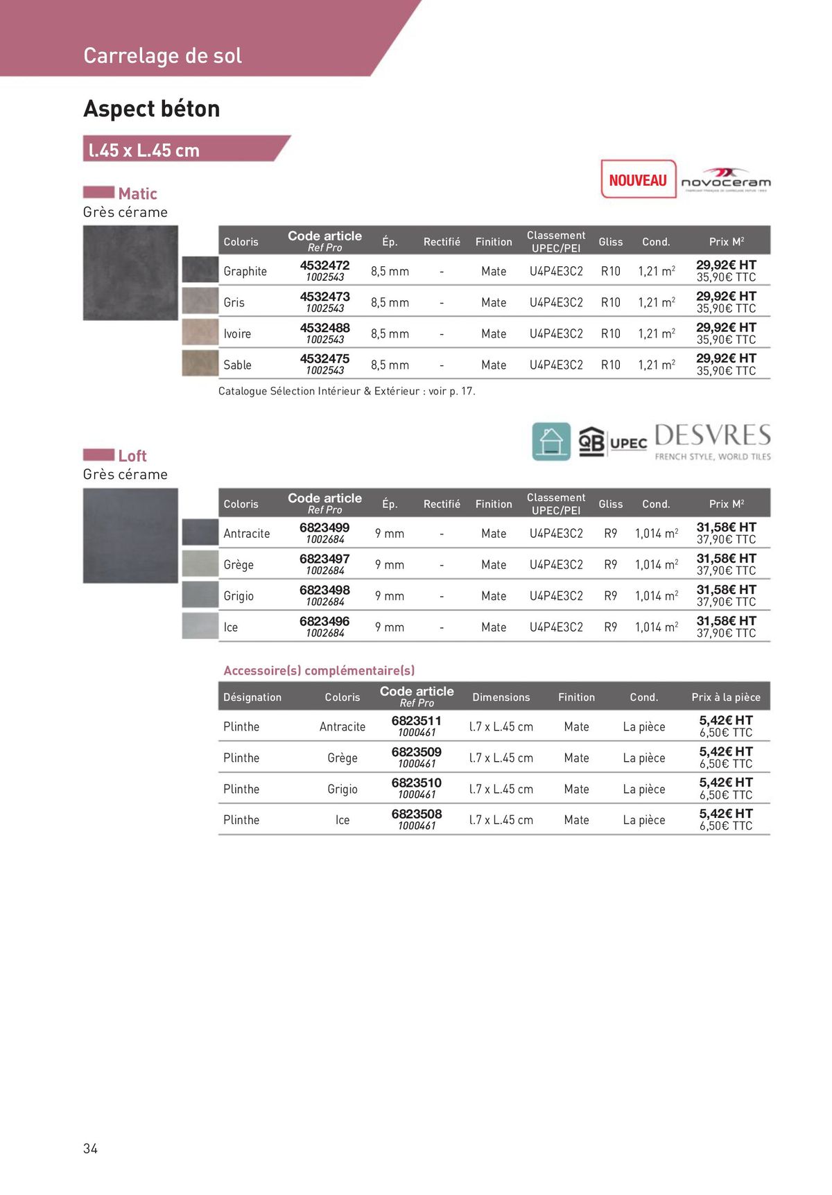 Catalogue Revêtements Habitat et Tertiaire, page 00034