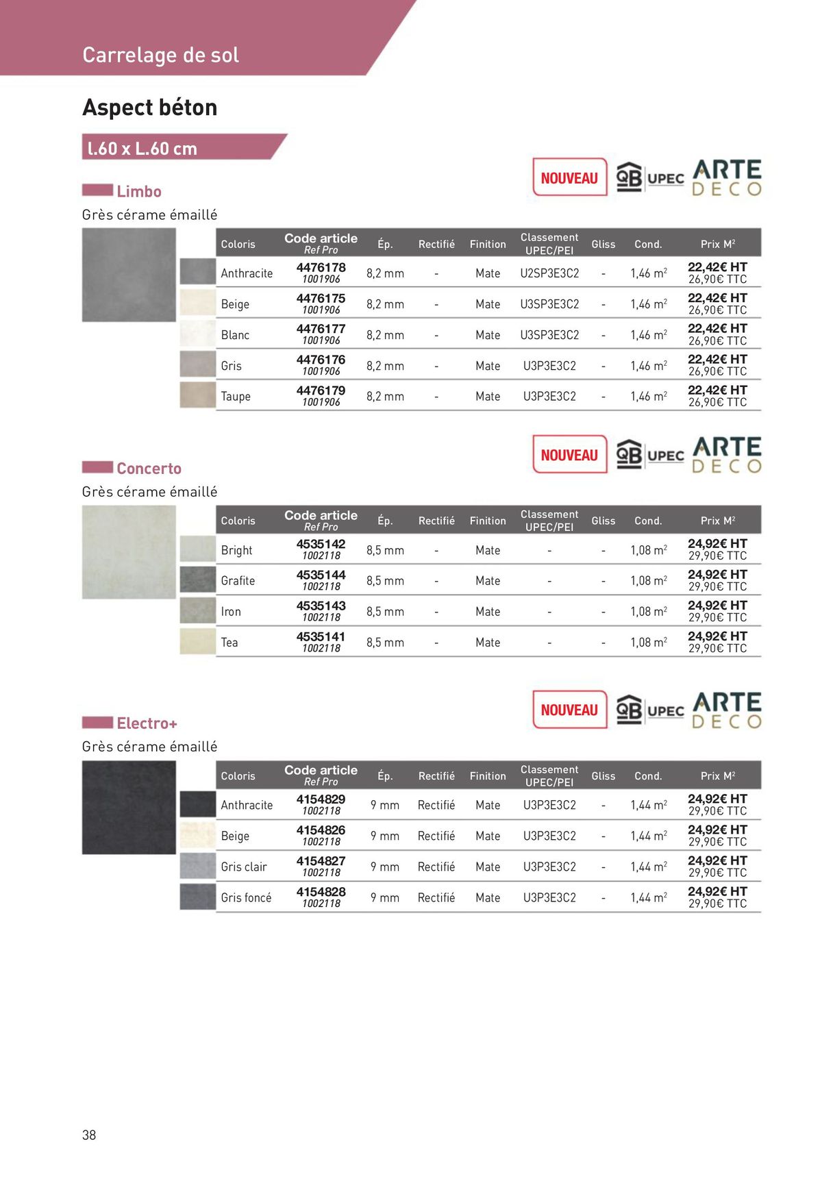 Catalogue Revêtements Habitat et Tertiaire, page 00038