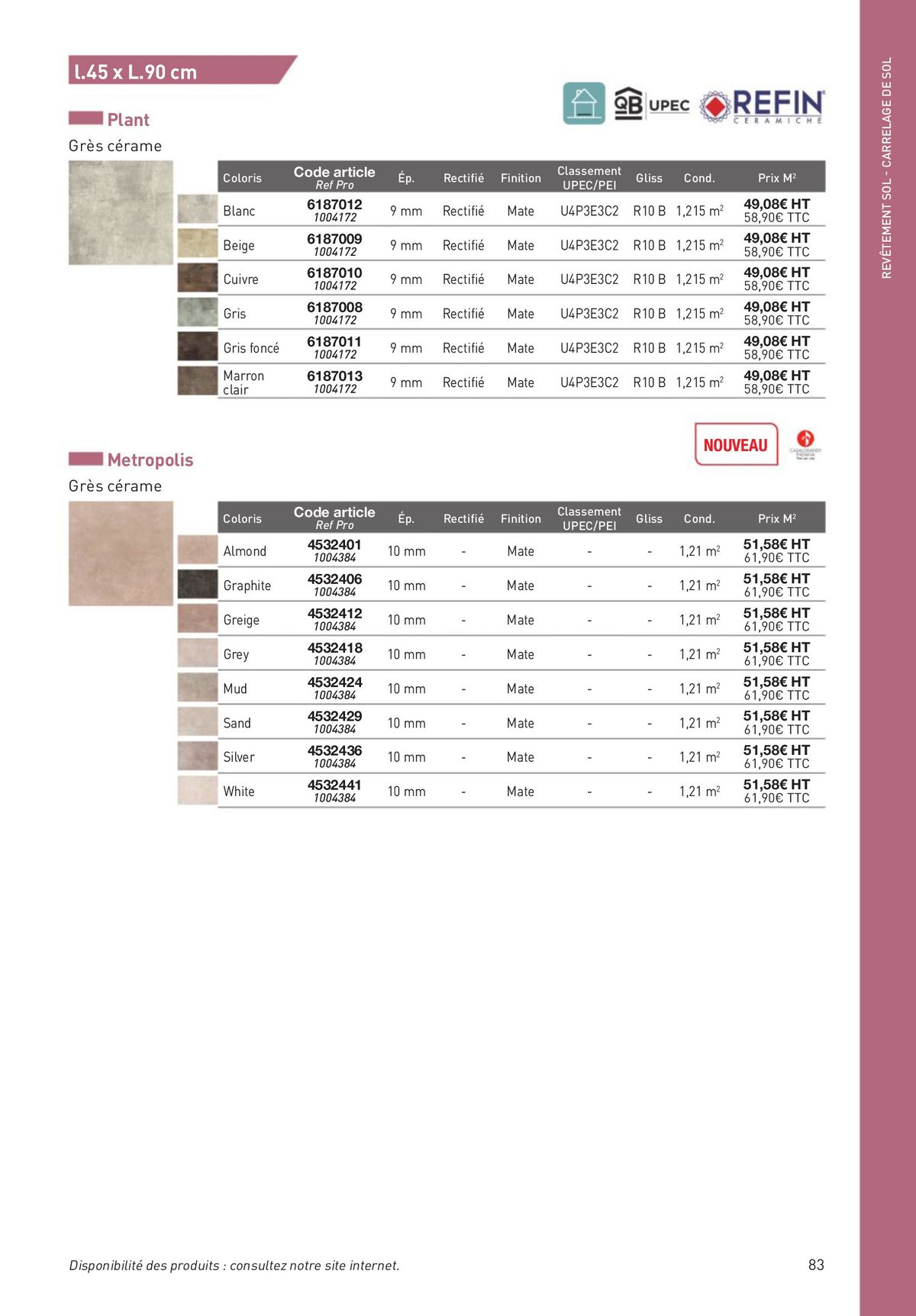 Catalogue Revêtements Habitat et Tertiaire, page 00083