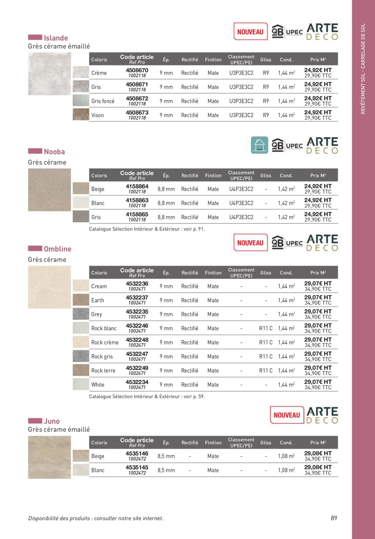 Catalogue Revêtements Habitat et Tertiaire, page 00089