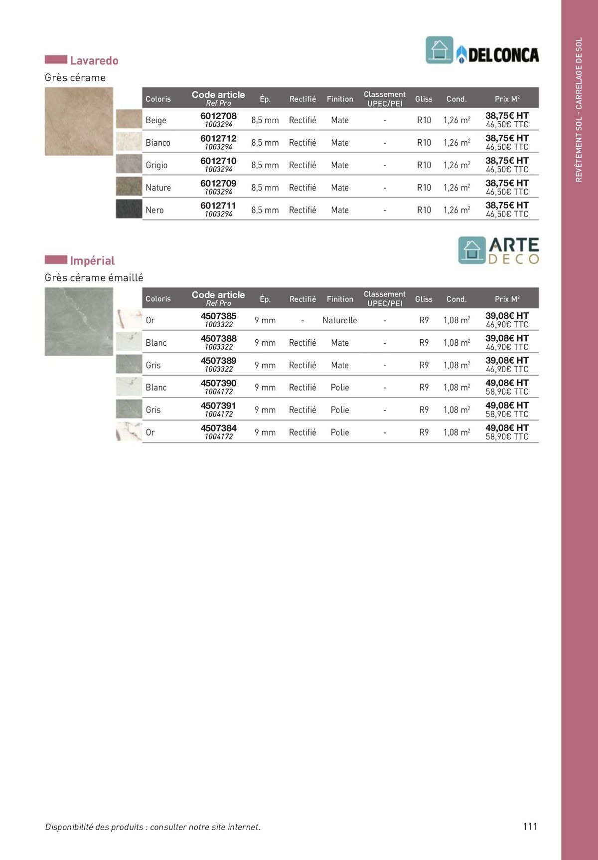 Catalogue Revêtements Habitat et Tertiaire, page 00111