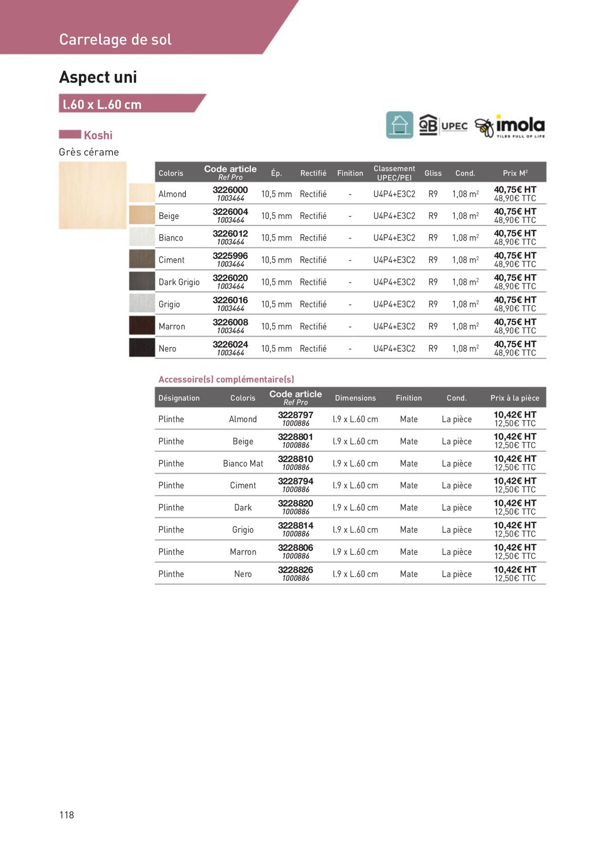 Catalogue Revêtements Habitat et Tertiaire, page 00118