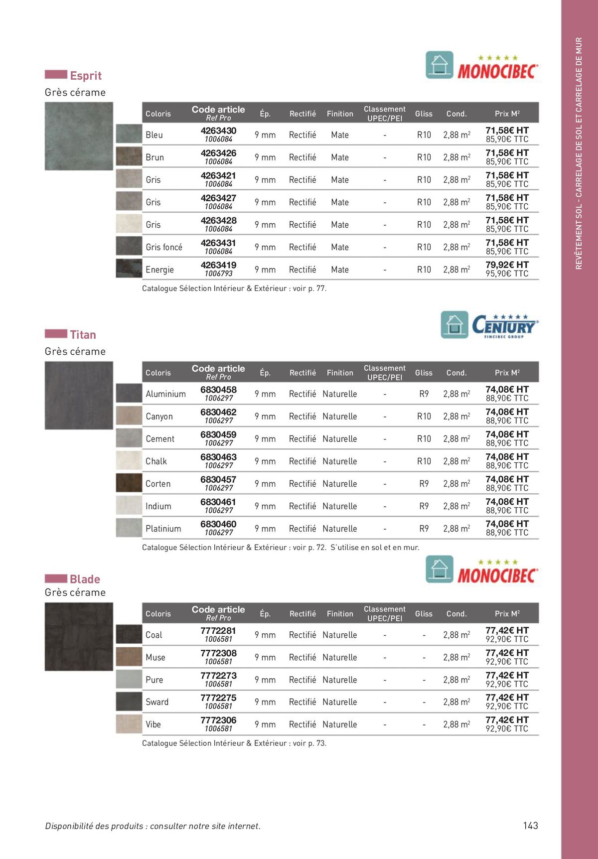 Catalogue Revêtements Habitat et Tertiaire, page 00143