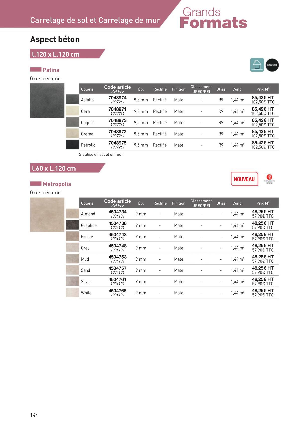 Catalogue Revêtements Habitat et Tertiaire, page 00144