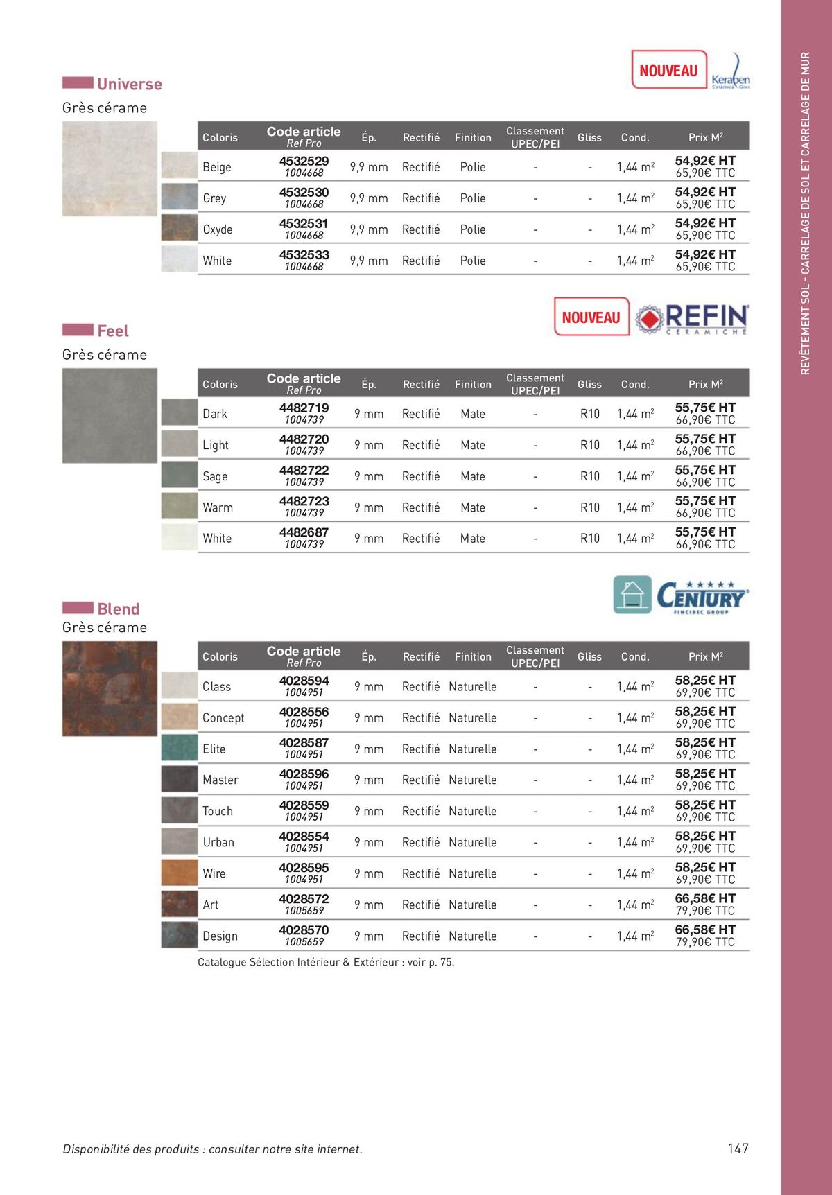 Catalogue Revêtements Habitat et Tertiaire, page 00147