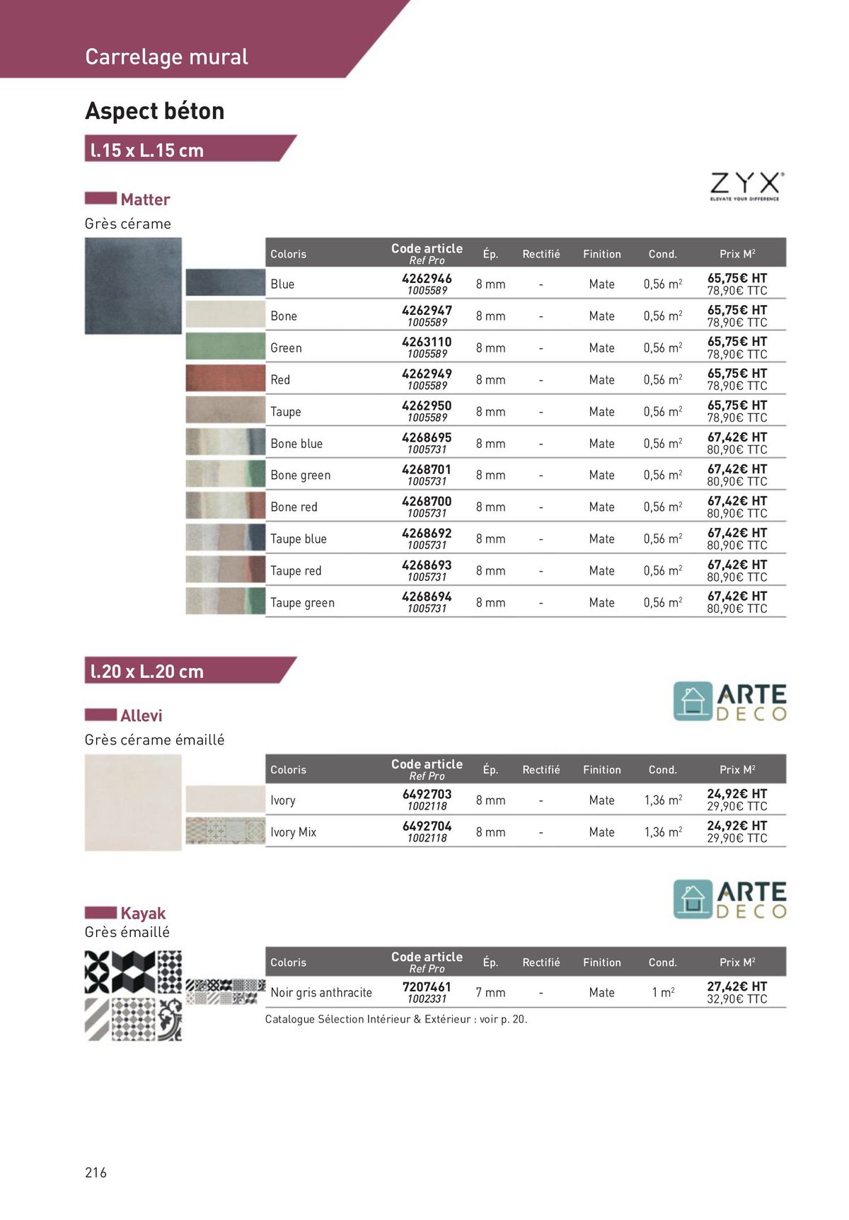 Catalogue Revêtements Habitat et Tertiaire, page 00216