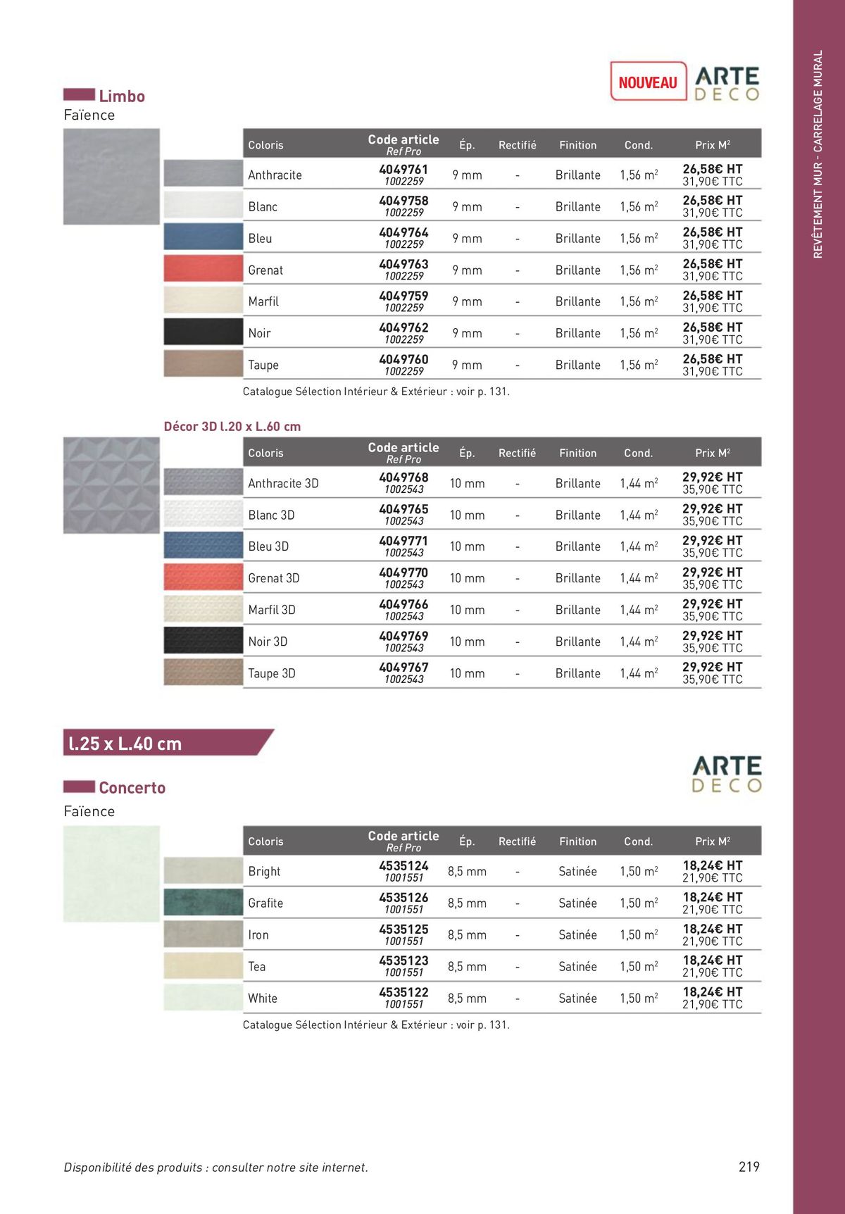 Catalogue Revêtements Habitat et Tertiaire, page 00219