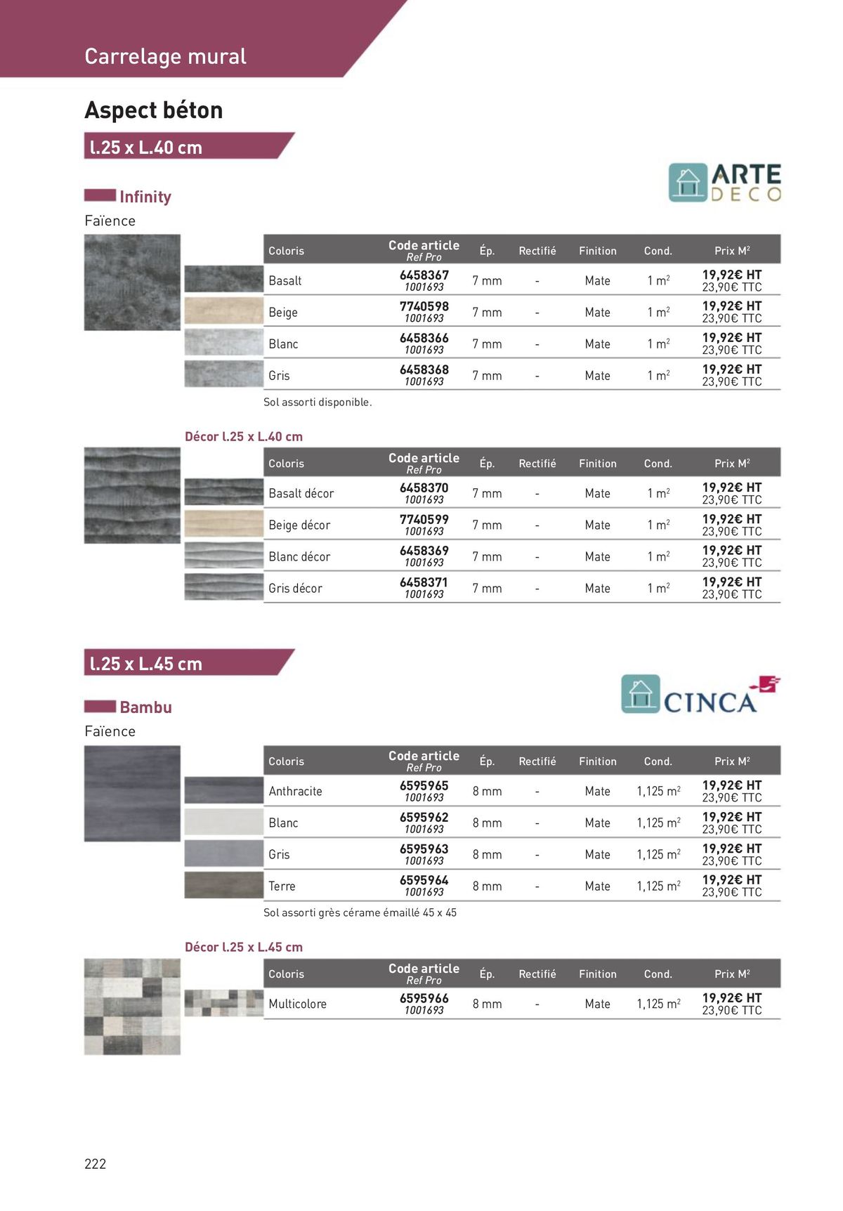 Catalogue Revêtements Habitat et Tertiaire, page 00222