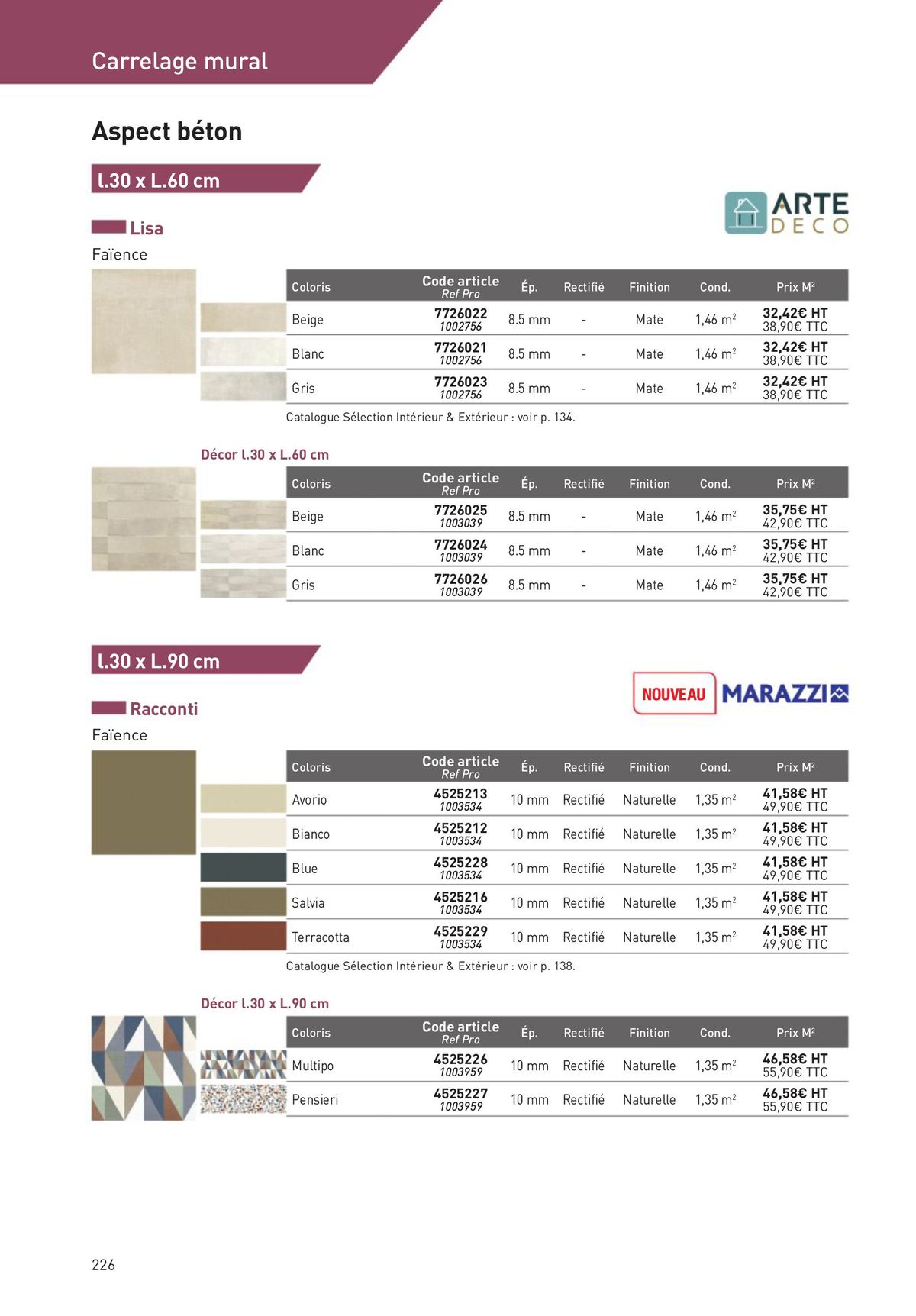 Catalogue Revêtements Habitat et Tertiaire, page 00226