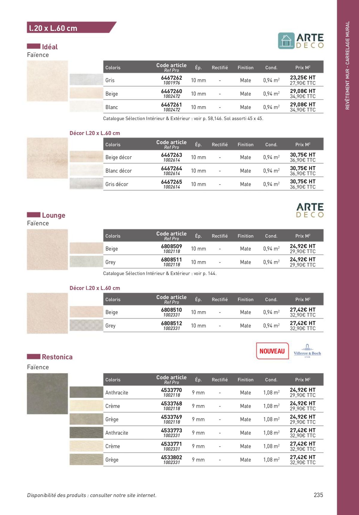 Catalogue Revêtements Habitat et Tertiaire, page 00235