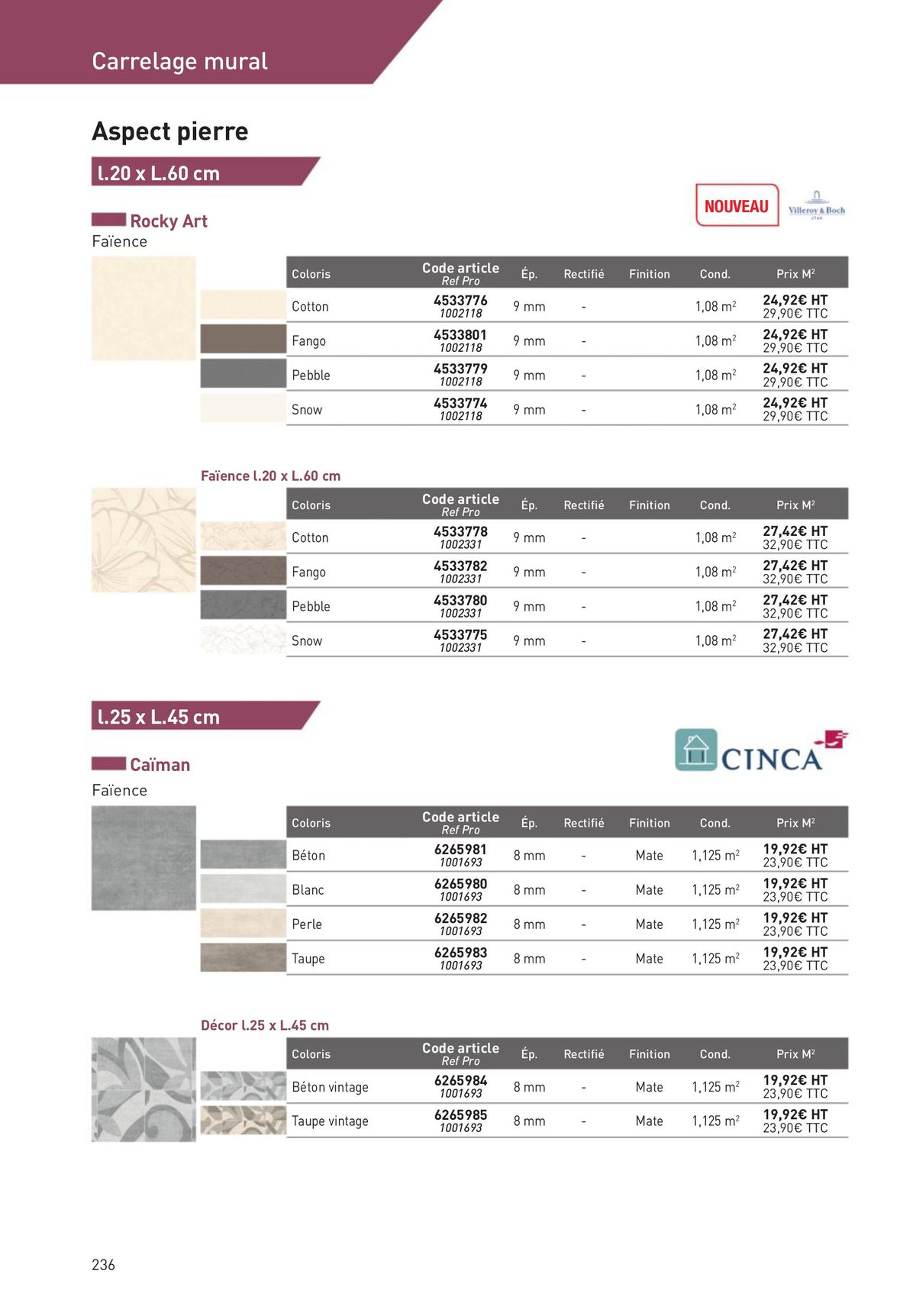 Catalogue Revêtements Habitat et Tertiaire, page 00236